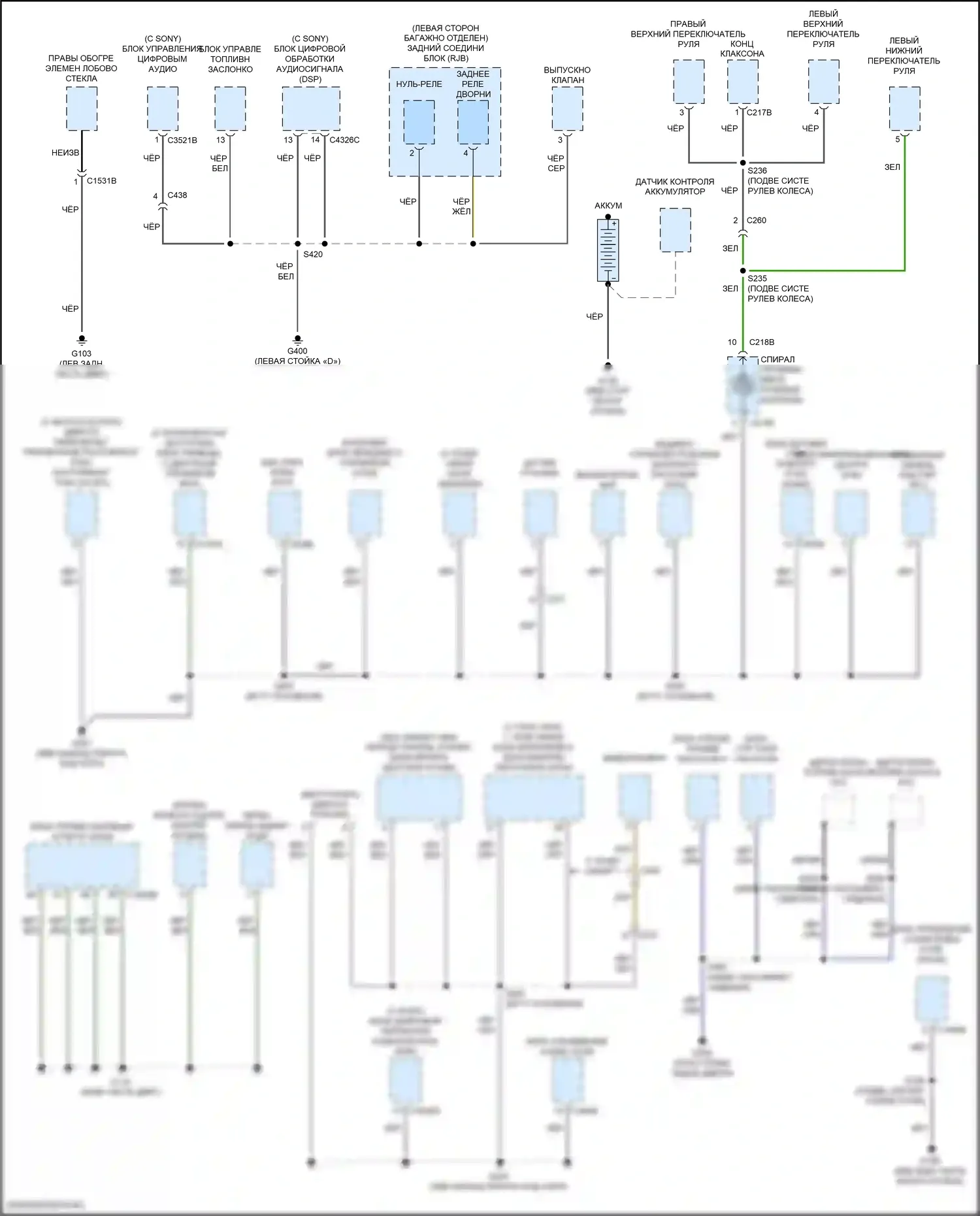 Focus ST Ford III рестайлинг (2015-2018): Электросхема разводки массы, rs (2 из 4) 