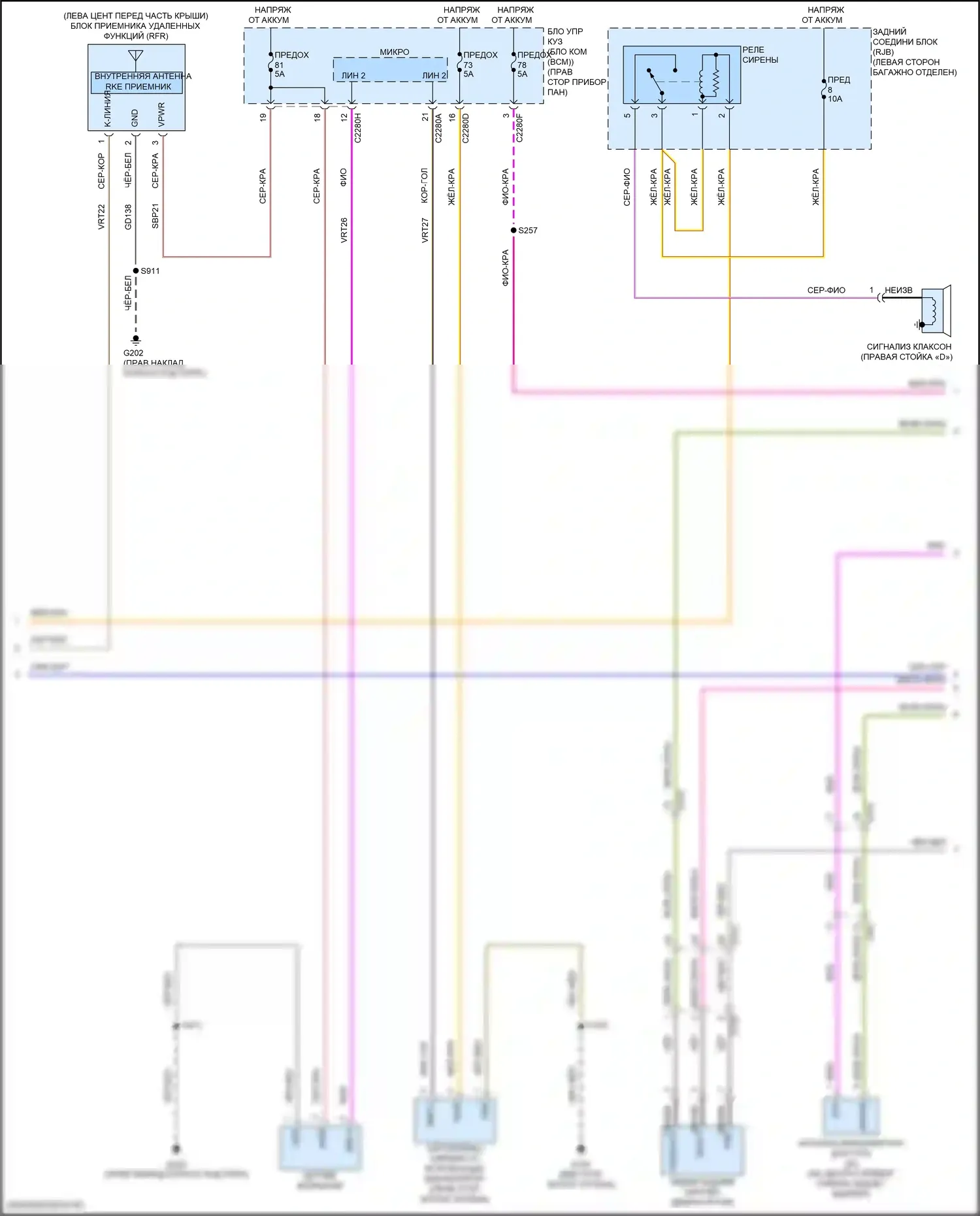 Focus ST Ford III рестайлинг (2015-2018): Электросхема центрального замка, rs с интеллектуальным доступом (4 из 5) 