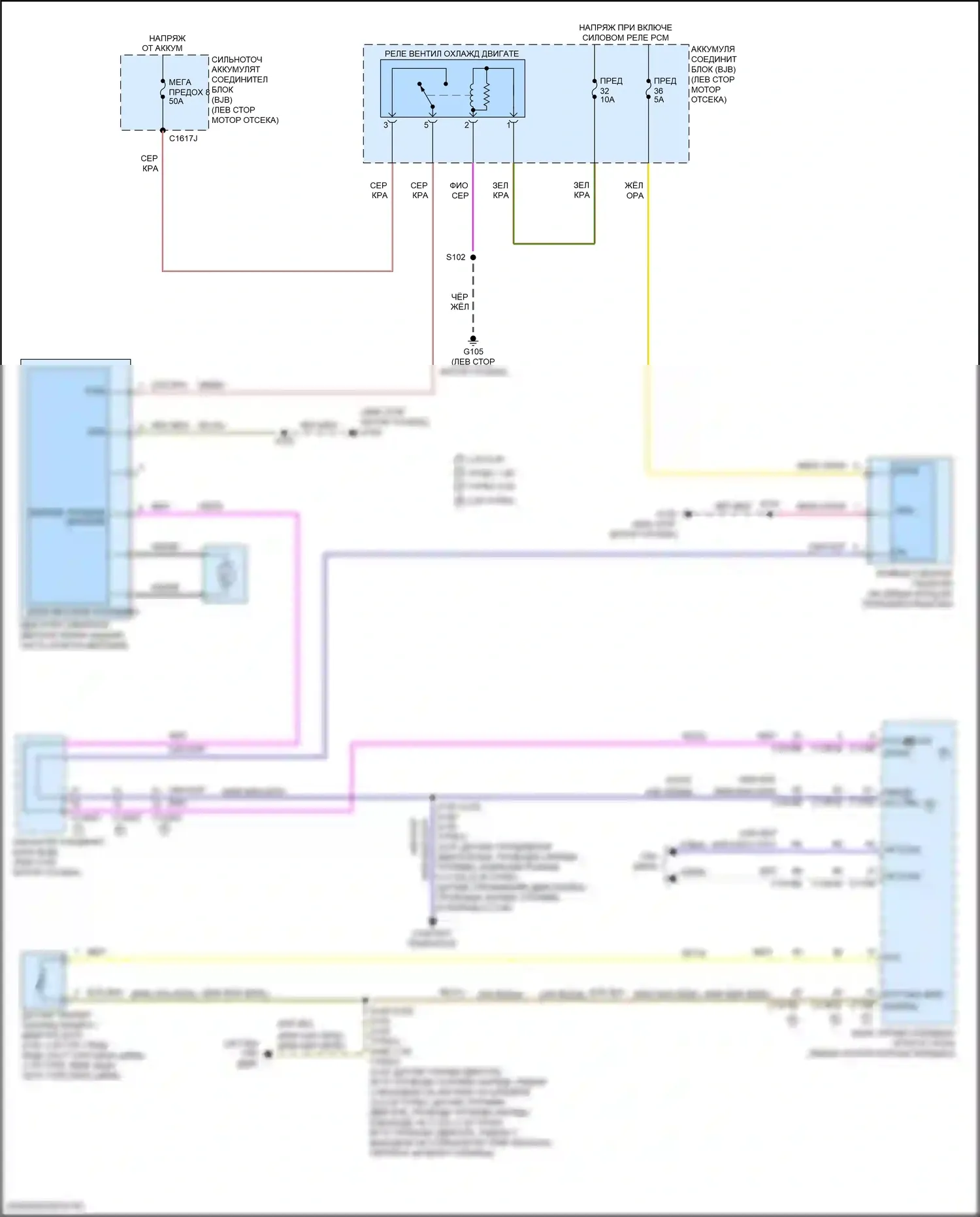 Focus ST Ford III рестайлинг (2015-2018): Электросхема вентилятора охлаждения, кроме электрического и rs 