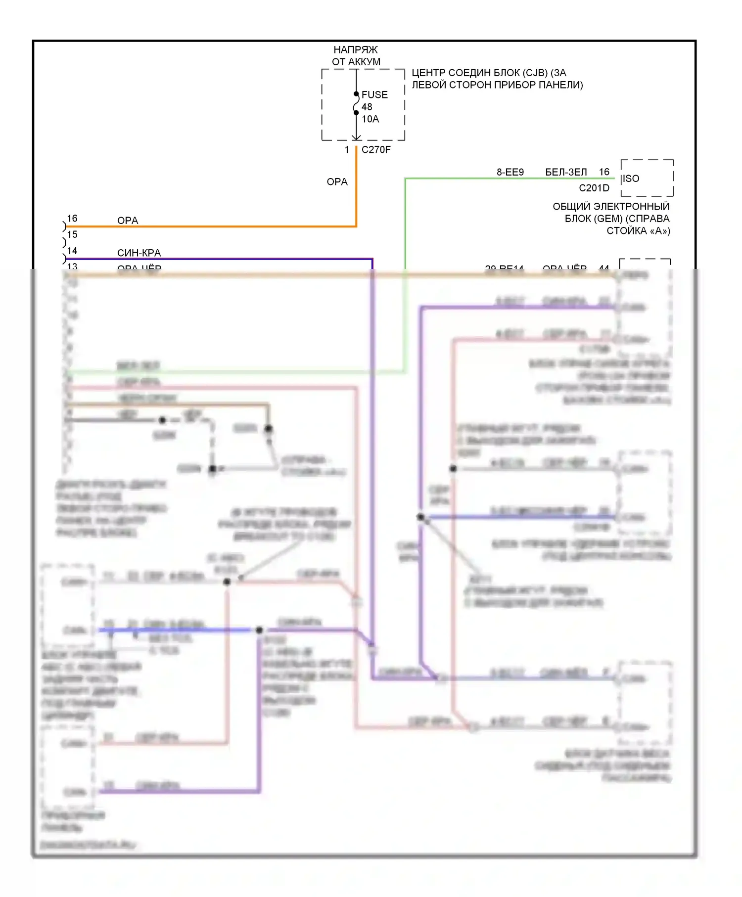 Focus Ford I рестайлинг (2001-2007): Can шина электросхема 