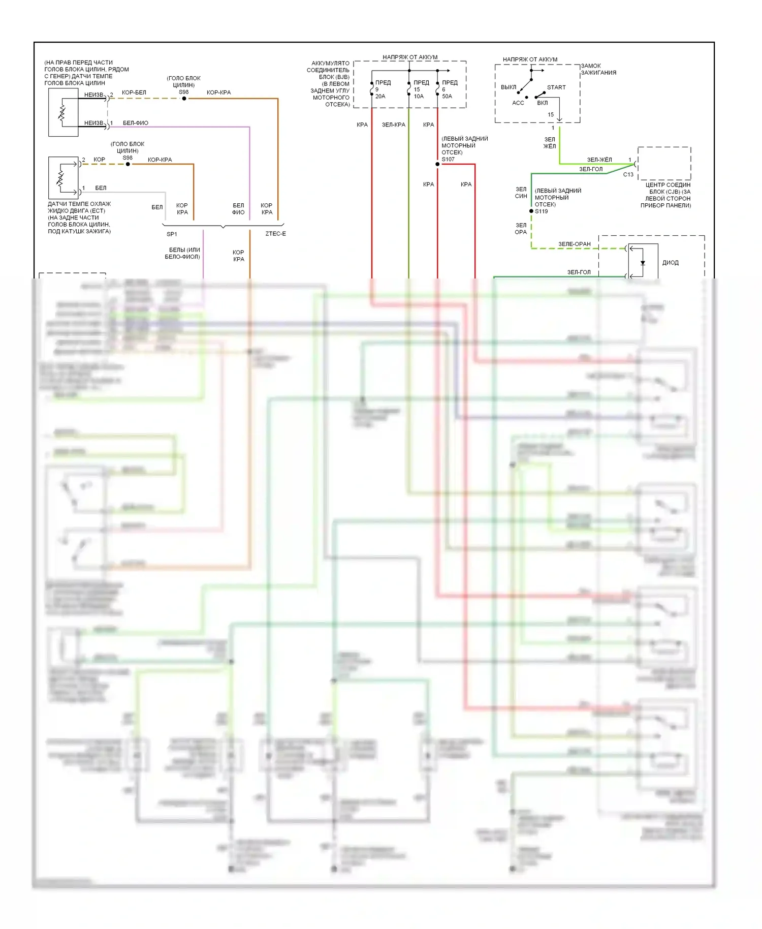 Focus Ford I (1998-2004): Электросхема ручного кондиционера, кроме svt (2 из 2) 