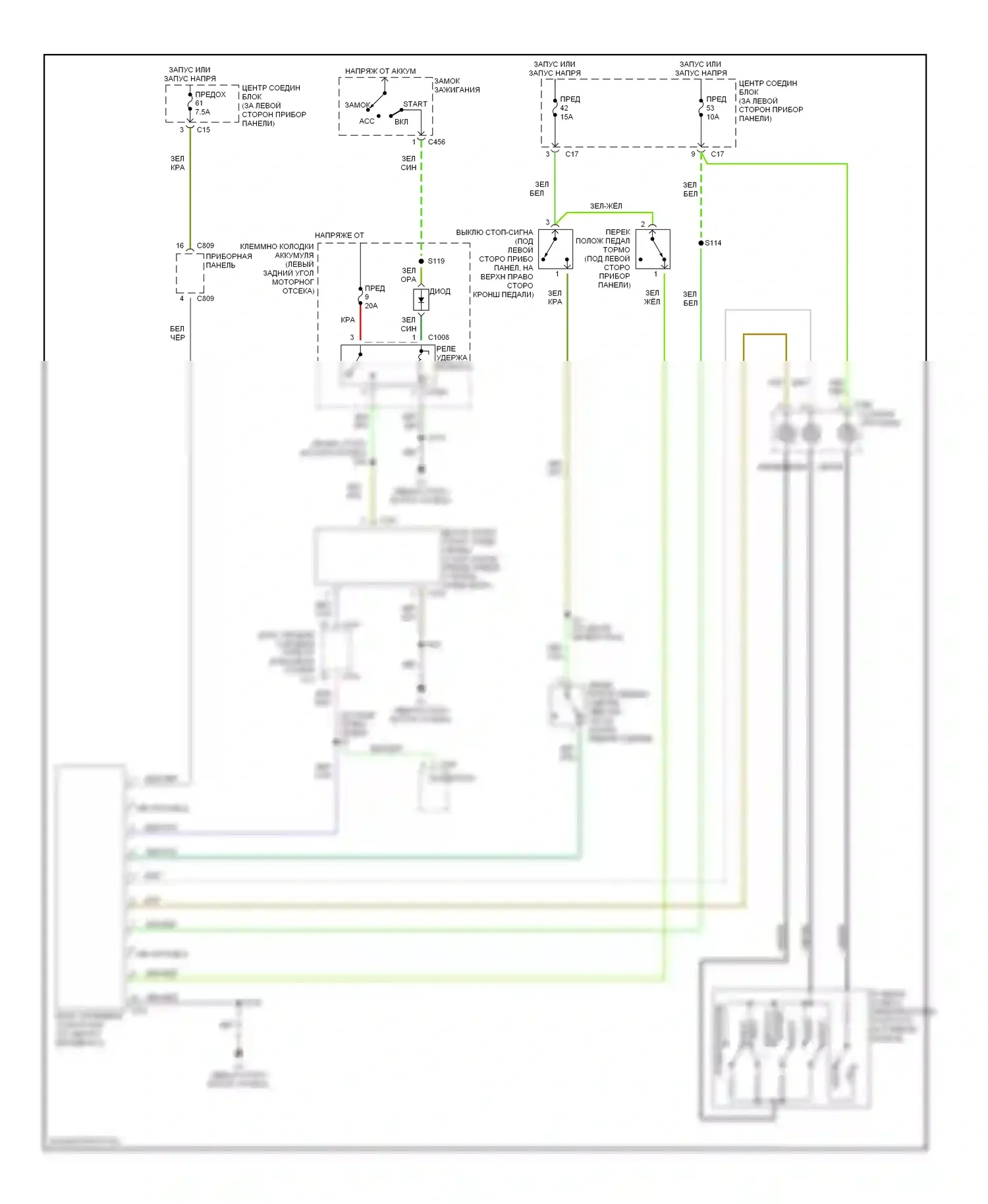 Focus Ford I (1998-2004): Электросхема круиз-контроля, механическая коробка передач 