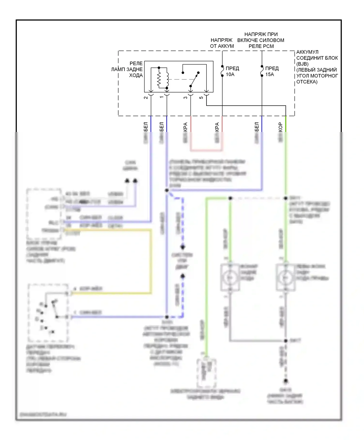 Focus Ford II рестайлинг (2007-2011): Фонари заднего хода электросхема, автоматическая коробка передач 