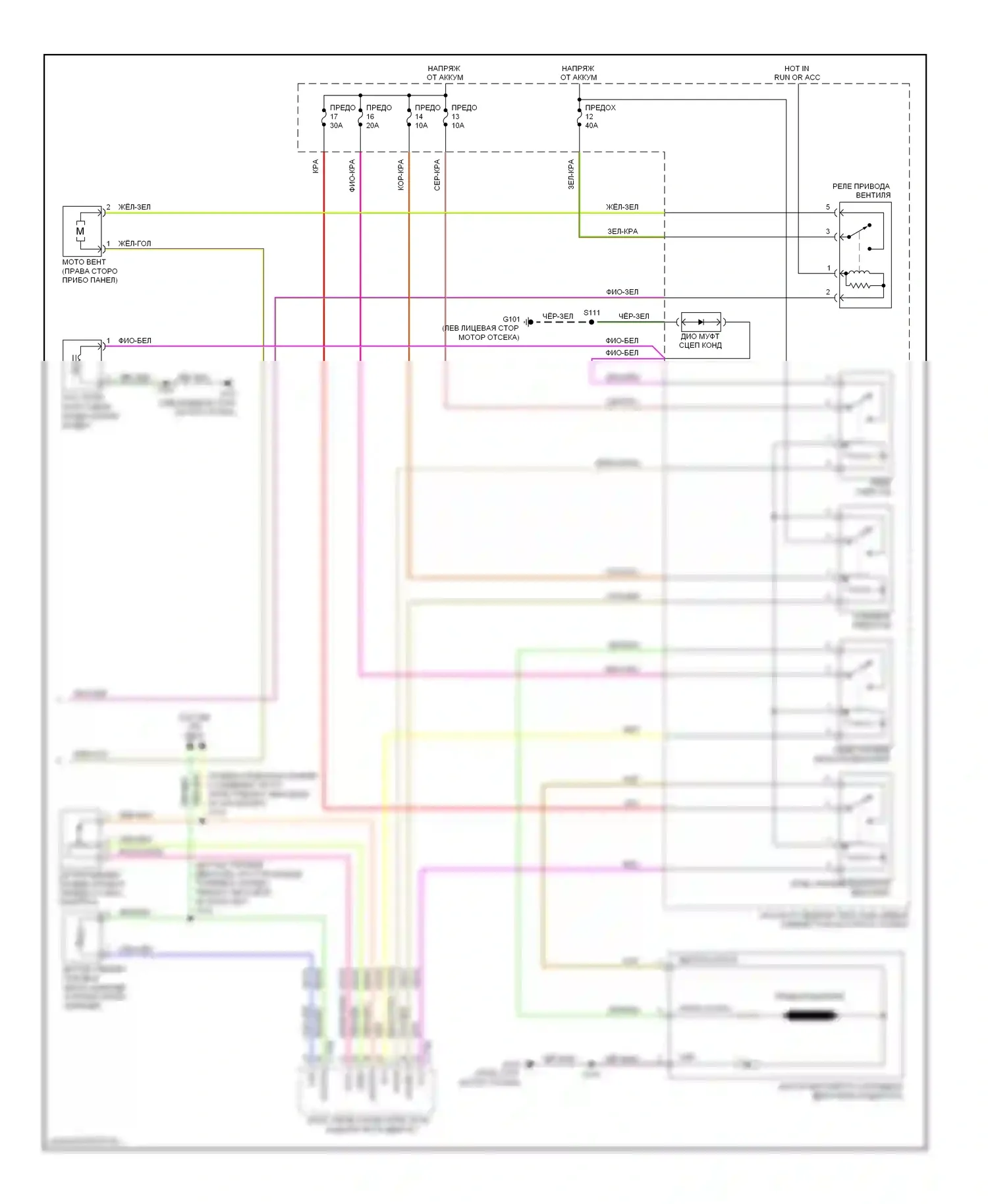 Focus Ford II рестайлинг (2007-2011): Электросхема ручного кондиционера (2 из 2) 