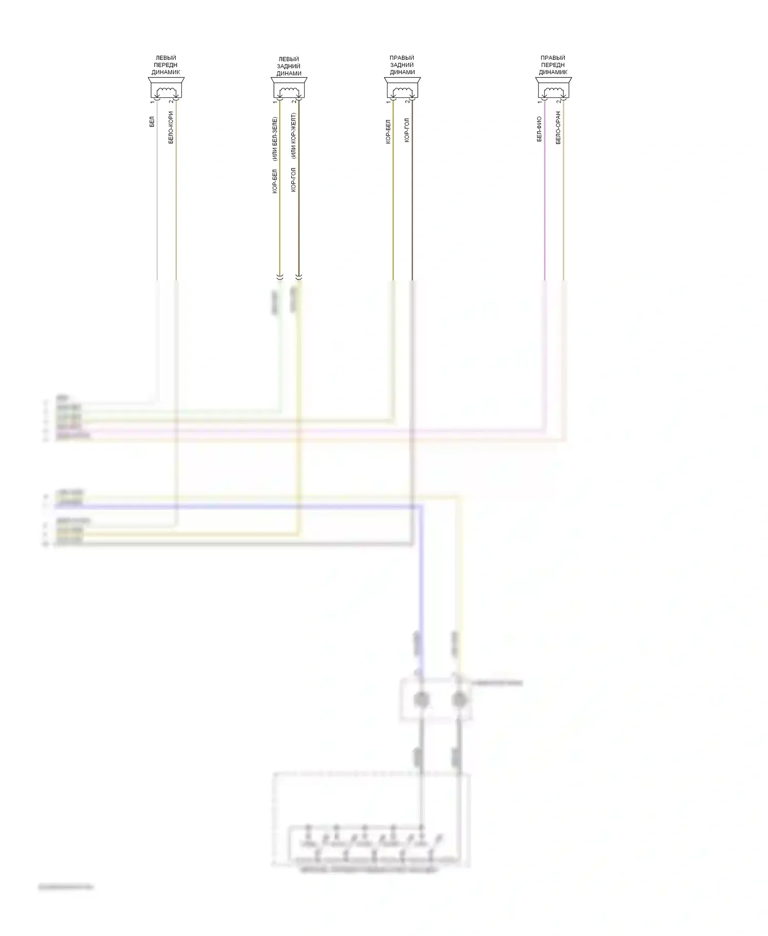 Focus Ford II рестайлинг (2007-2011): Электросхема радиосистемы премиум-класса (2 из 2) 