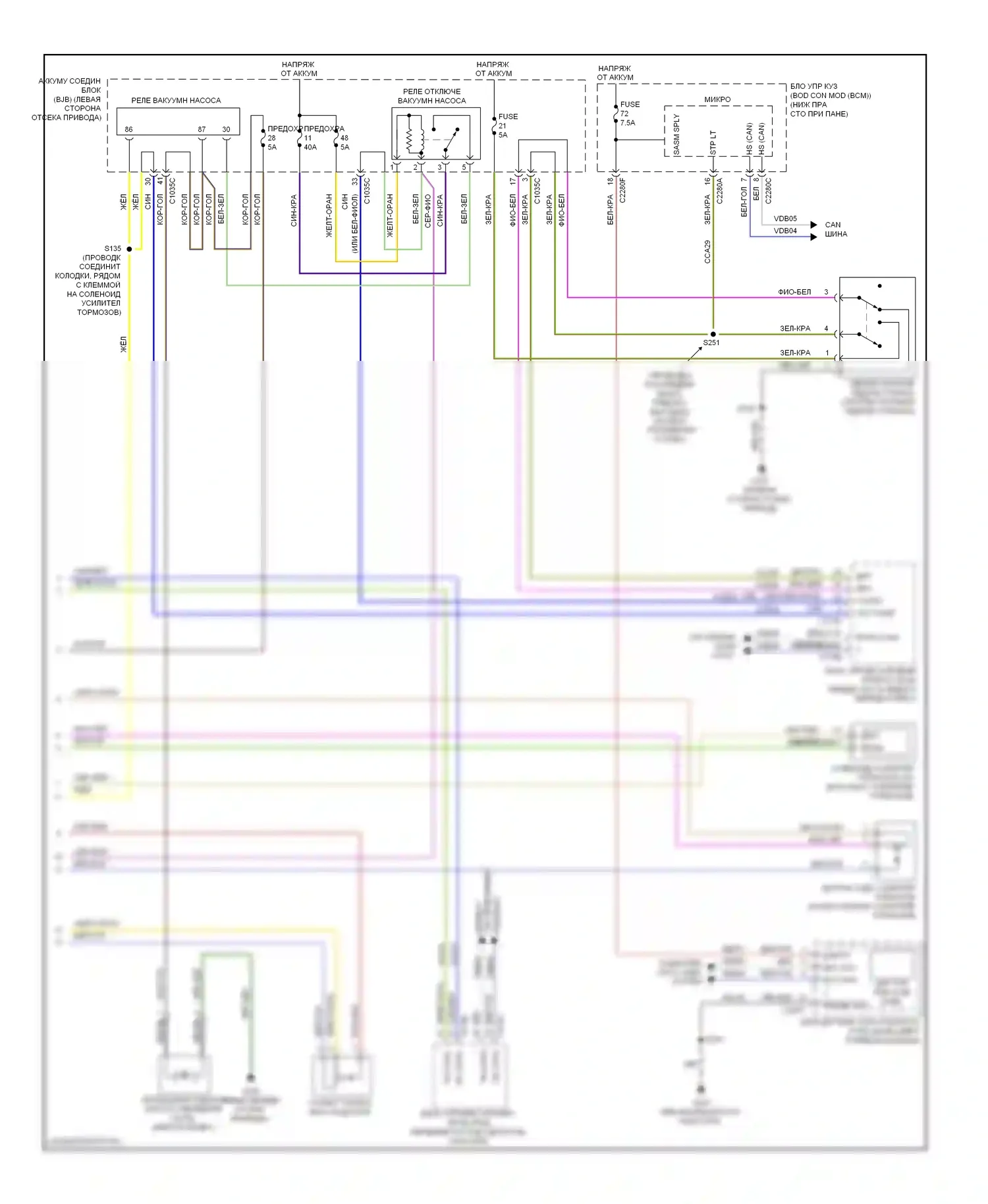 Focus Ford III (2011-2015): Антиблокировочная система abs электросхема (2 из 2) 