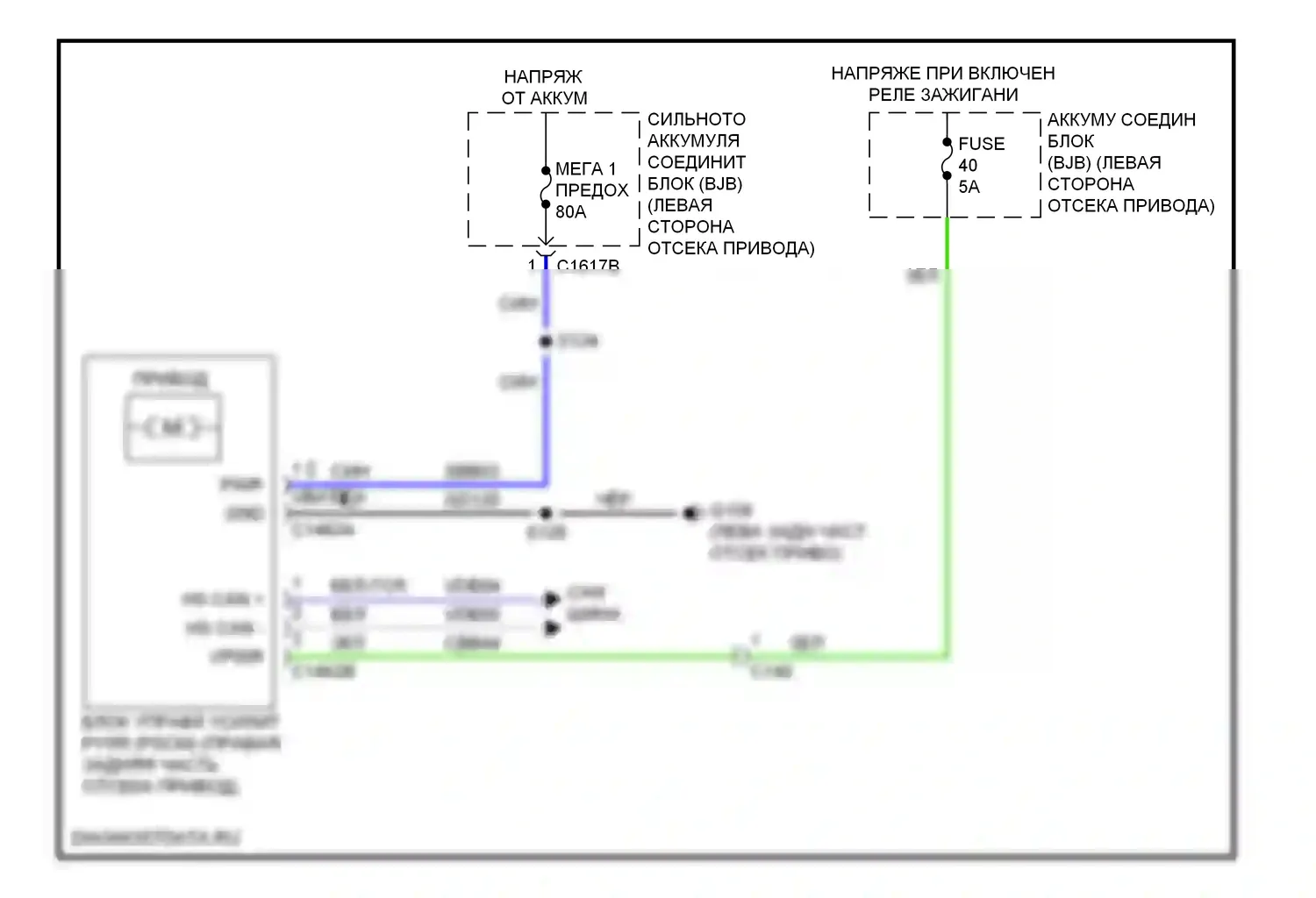 Focus Ford III (2011-2015): Электросхема электроусилителя руля, электро- 