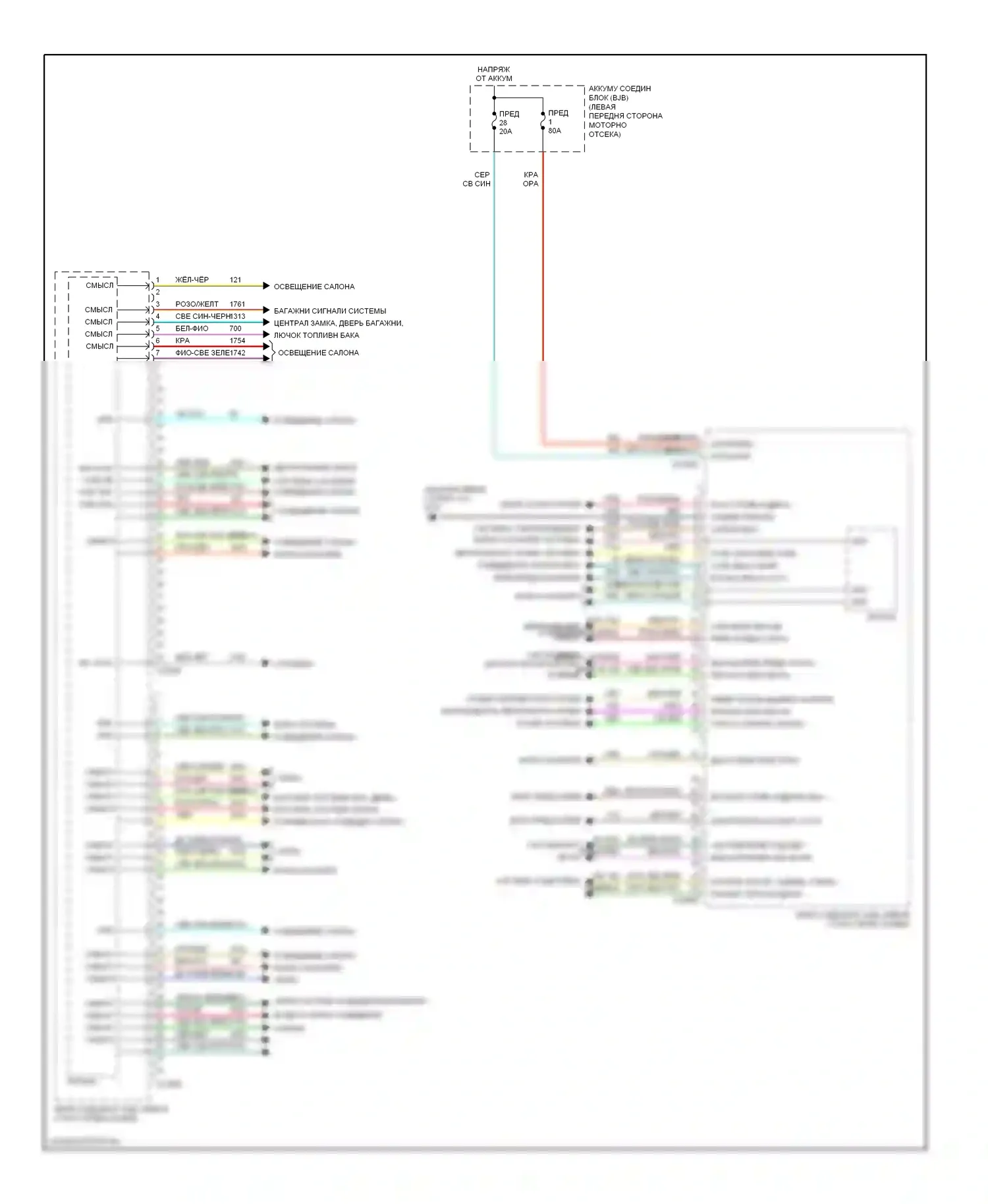 Freestyle Ford I (2004-2009): Электросхема блоков управления кузовом (2 из 2) 