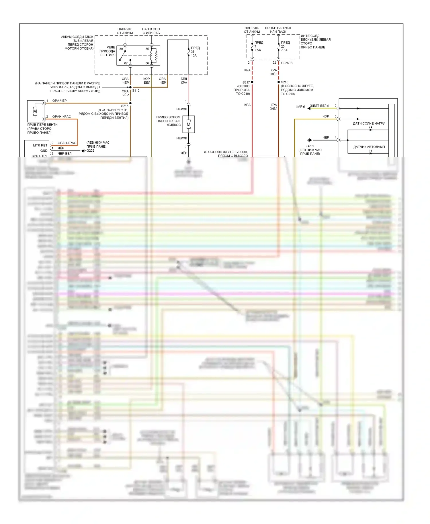 Freestyle Ford I (2004-2009): Электросхема климат контроля, со вспомогательным климат-контролем (1 из 3) 