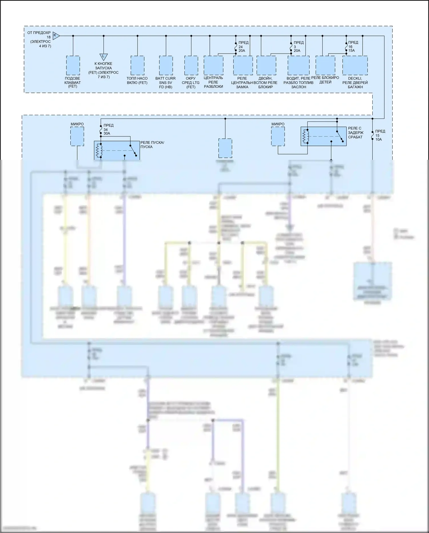 Fusion (North America) Ford II рестайлинг (2016-2020): Электросхема блока предохранителей реле, кроме гибридного (5 из 7) 
