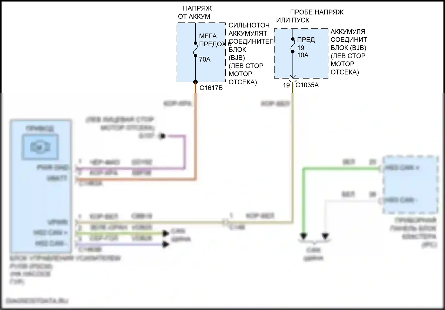 Fusion (North America) Ford II рестайлинг (2016-2020): Электросхема электроусилителя руля, гибрид 