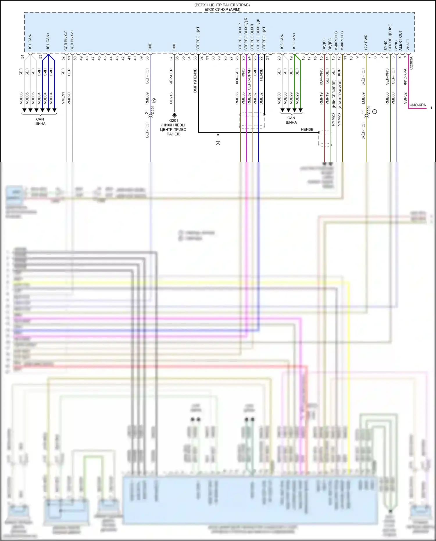 Fusion (North America) Ford II рестайлинг (2016-2020): Электросхема навигации, с sony (3 из 4) 