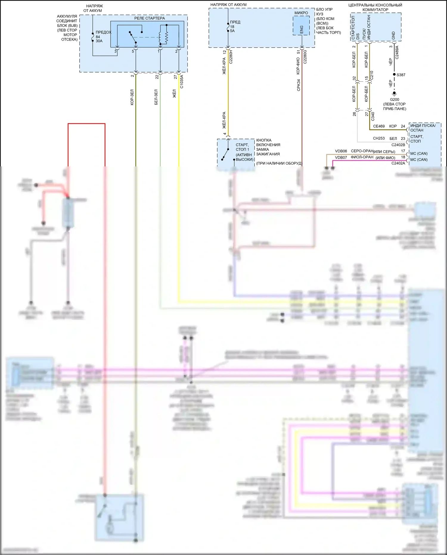 Fusion (North America) Ford II рестайлинг (2016-2020): Электросхема стартера 