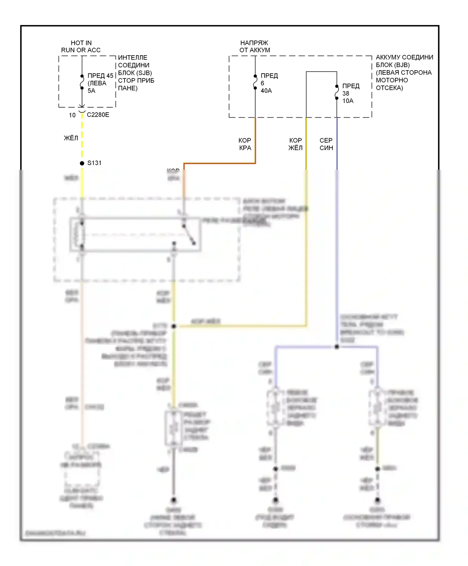 Fusion Ford I рестайлинг (2005-2012): Электросхема подогрева стекол, гибрид 