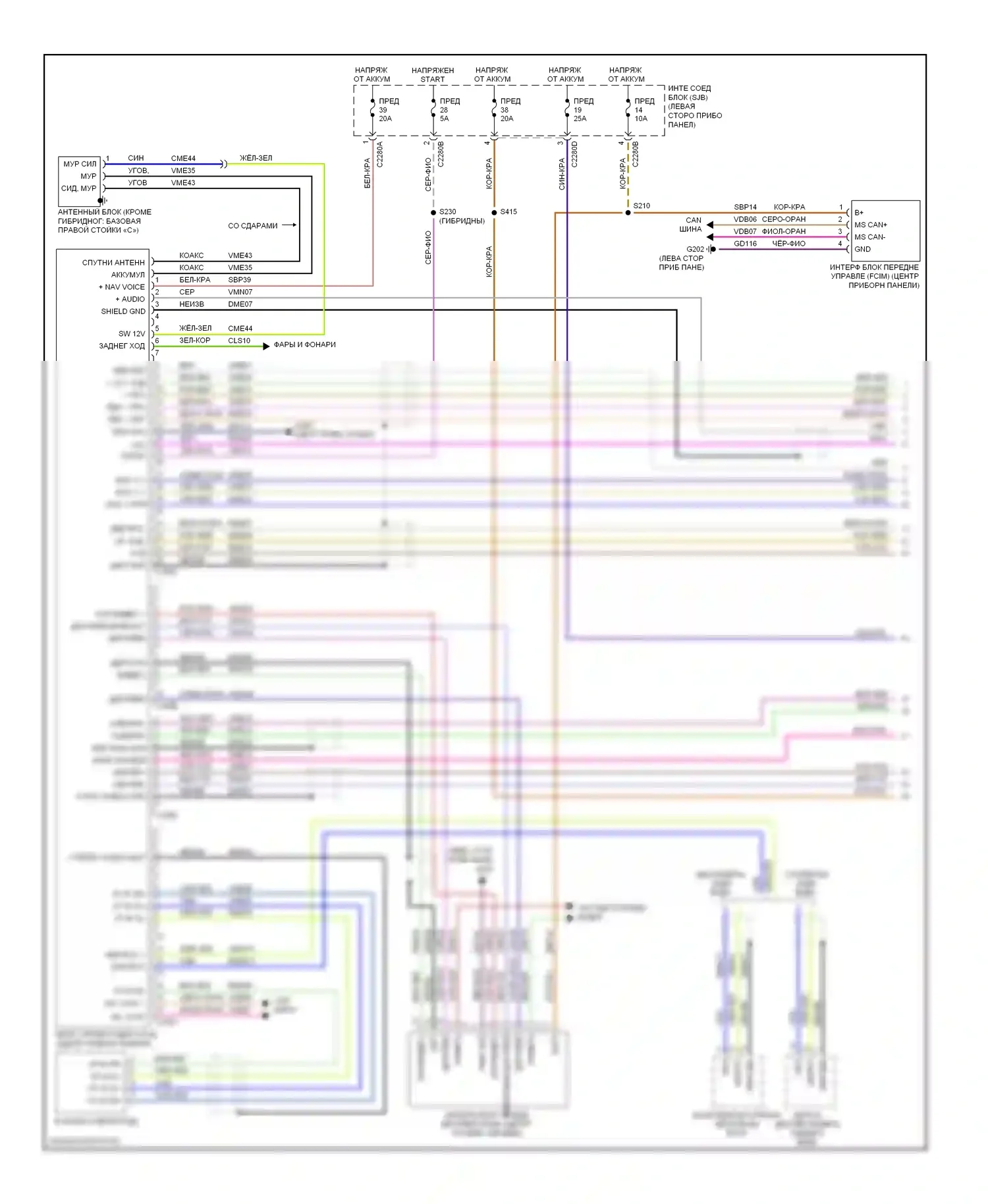 Fusion Ford I рестайлинг (2005-2012): Электросхема навигации (1 из 2) 