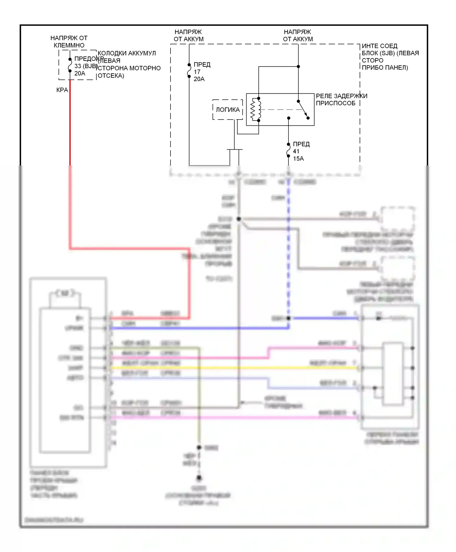 Fusion Ford I рестайлинг (2005-2012): Электросхема складной крыши/люка 