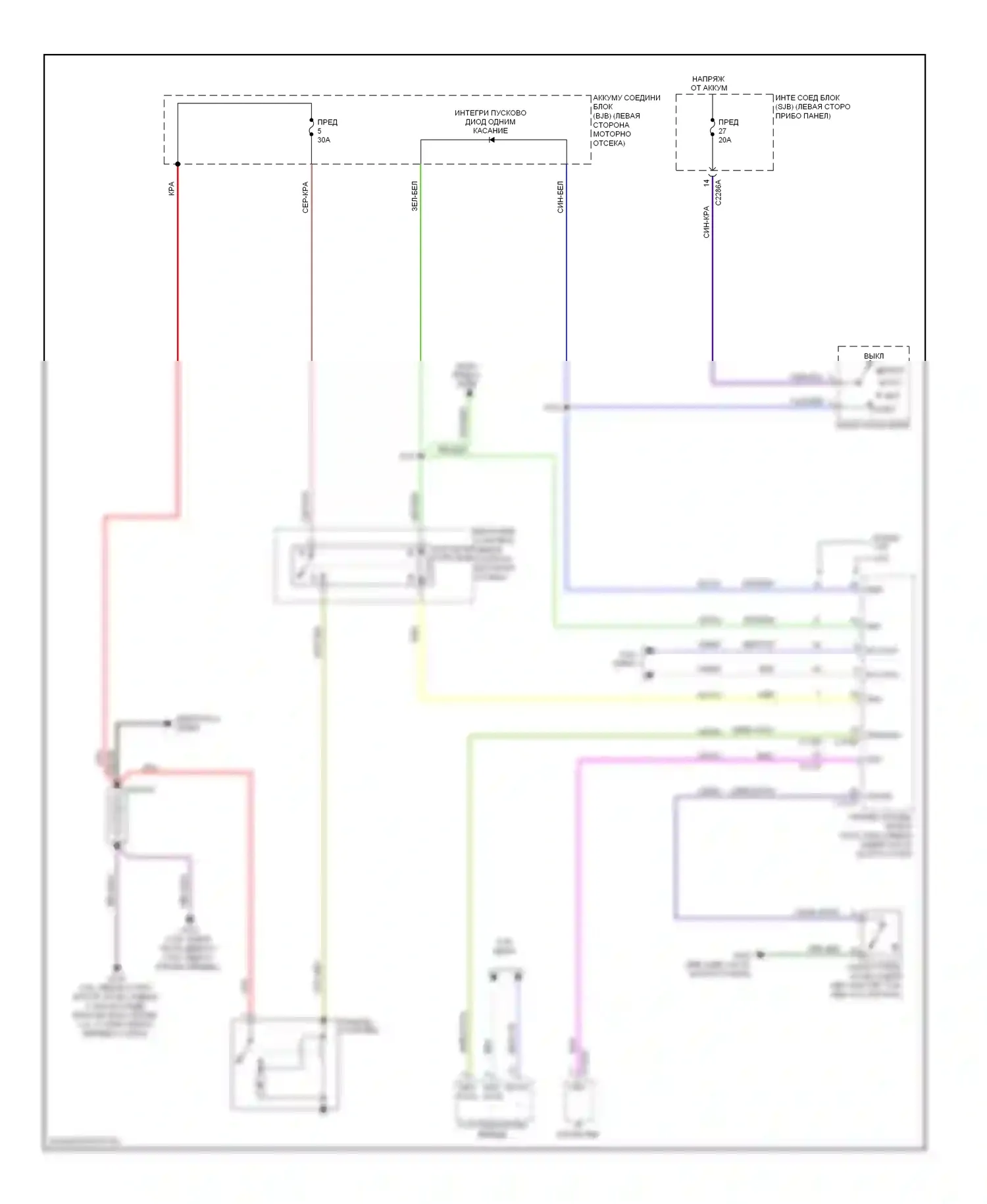 Fusion Ford I рестайлинг (2005-2012): Электросхема стартера 