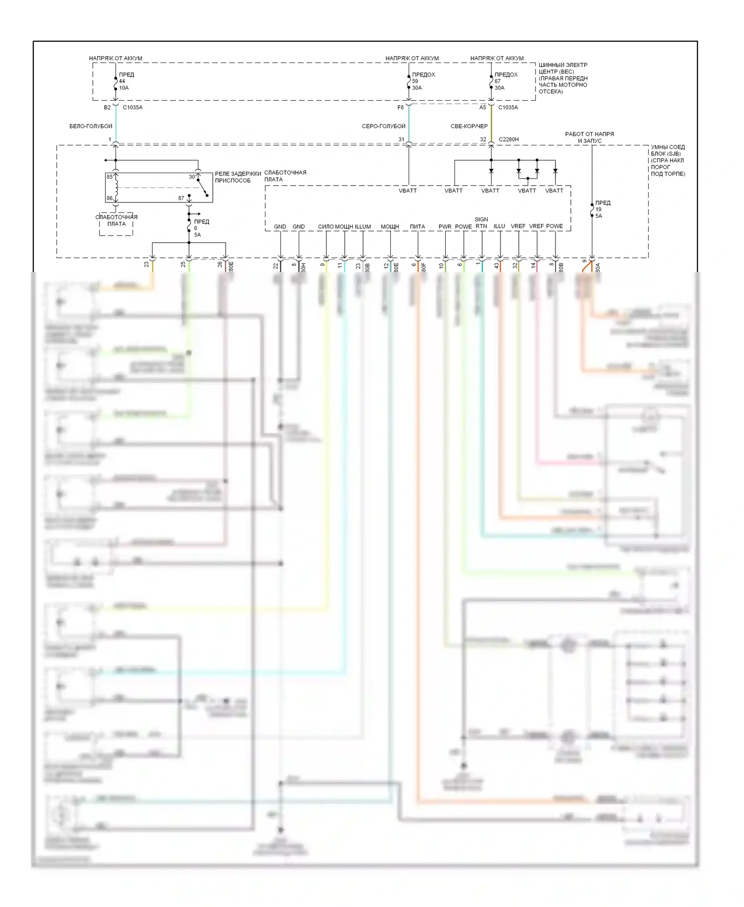 GT Ford I (2004-2006): Электросхема подсветки приборной панели 