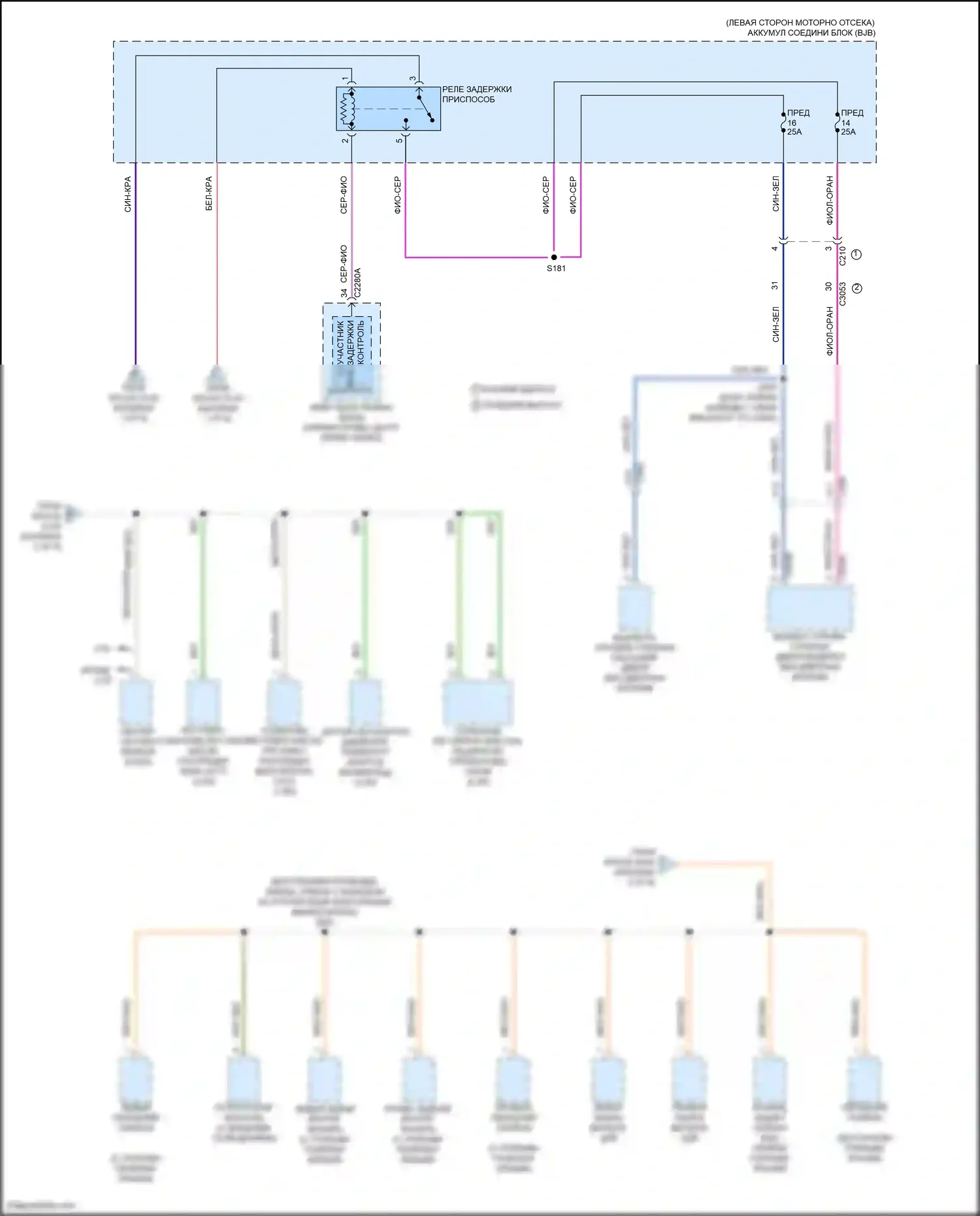 Kuga Ford II (2012-2016): Электросхема блока предохранителей реле (6 из 6) 