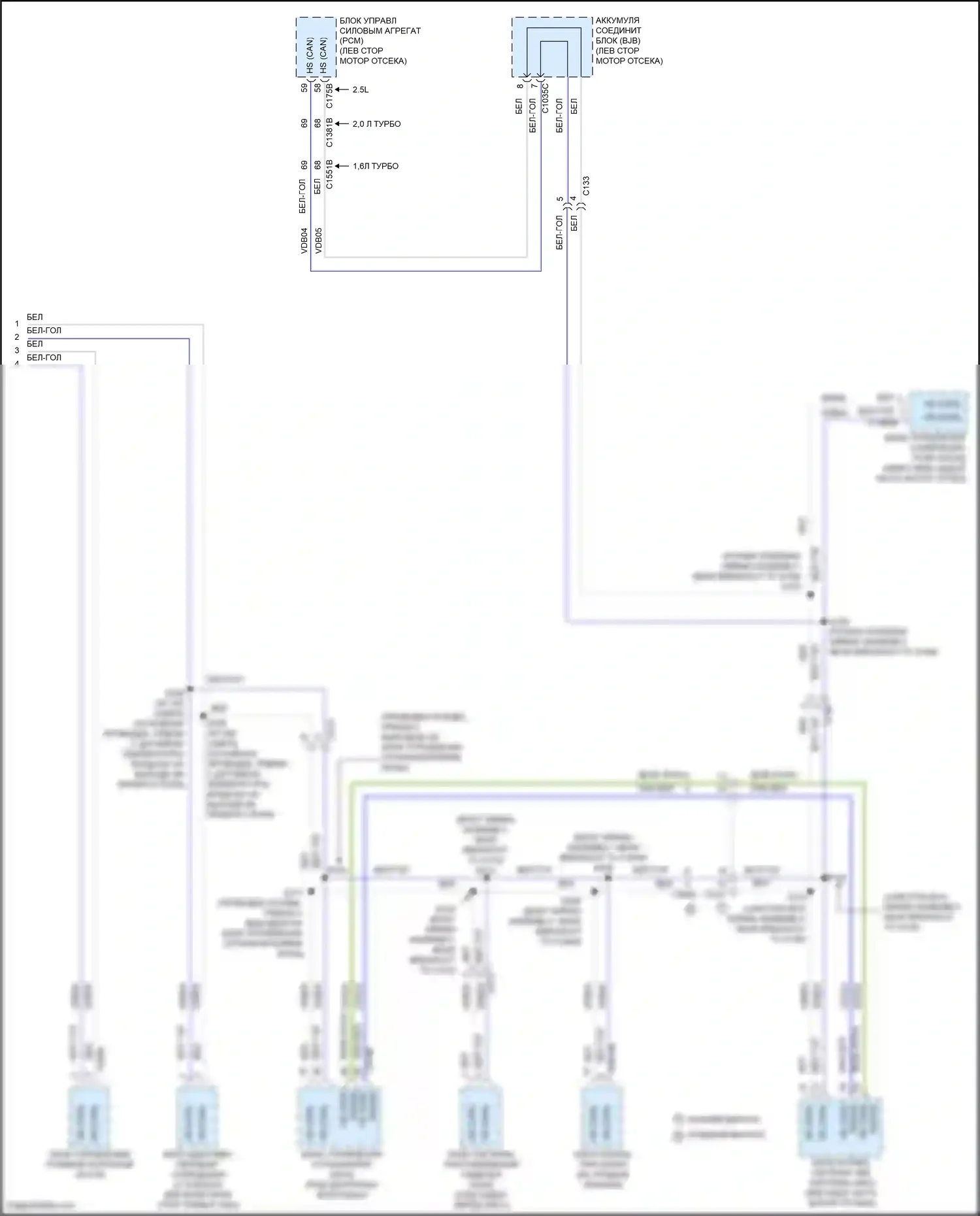 Kuga Ford II (2012-2016): Can шина электросхема (3 из 3) 