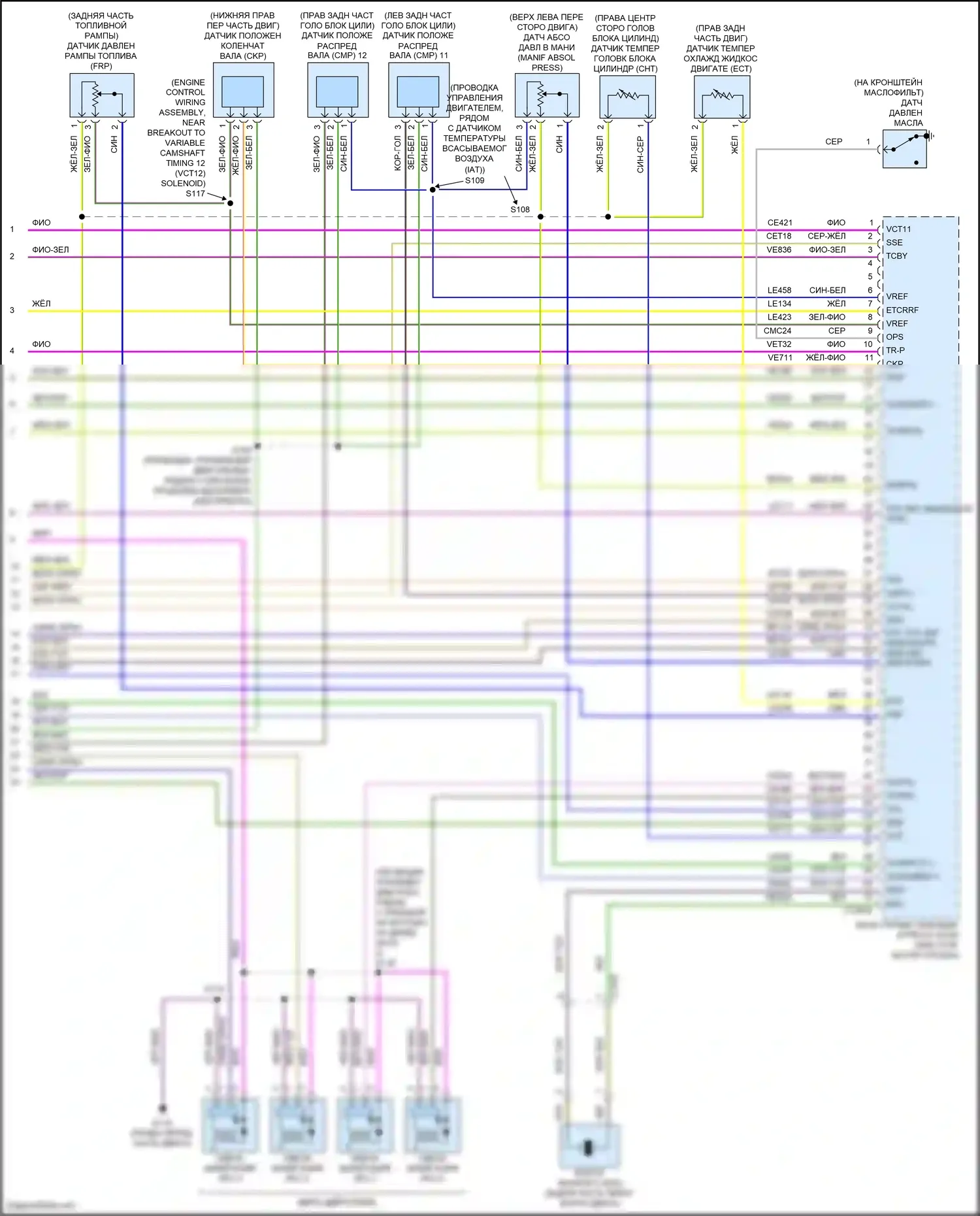 Kuga Ford II (2012-2016): Электросхема двигателя 2.0л турбо (6 из 6) 