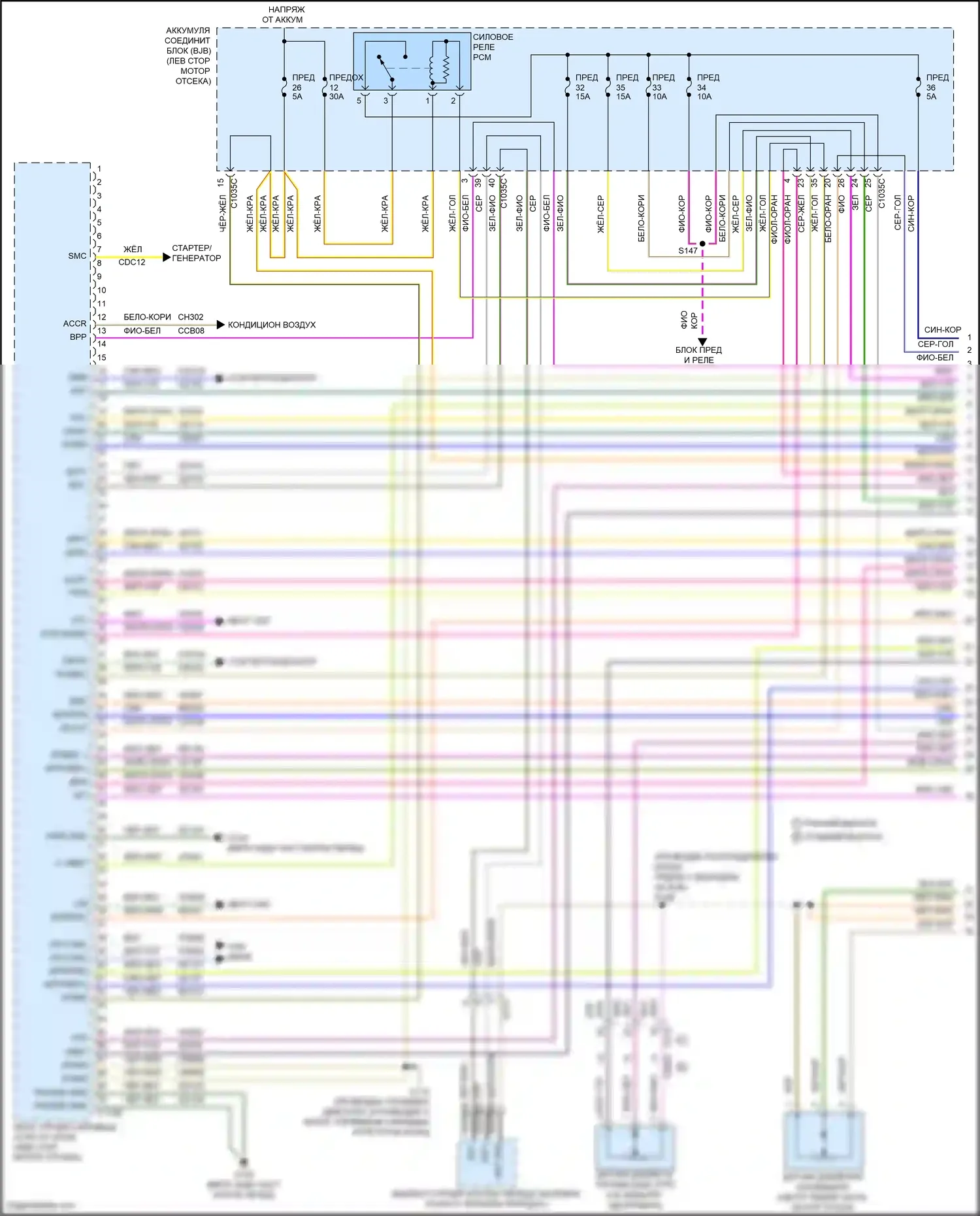 Kuga Ford II (2012-2016): Электросхема двигателя 2.5l (1 из 5) 