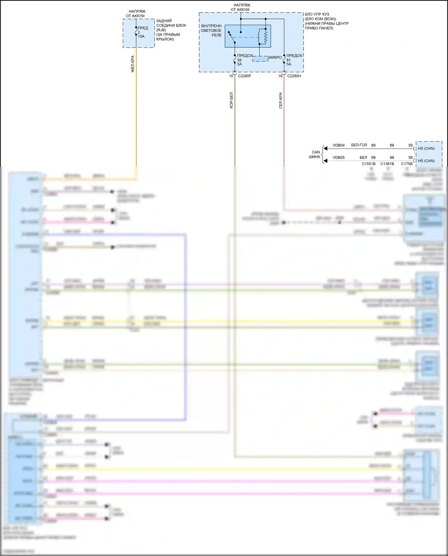 Kuga Ford II (2012-2016): Пассивная сигнализации электросхема 
