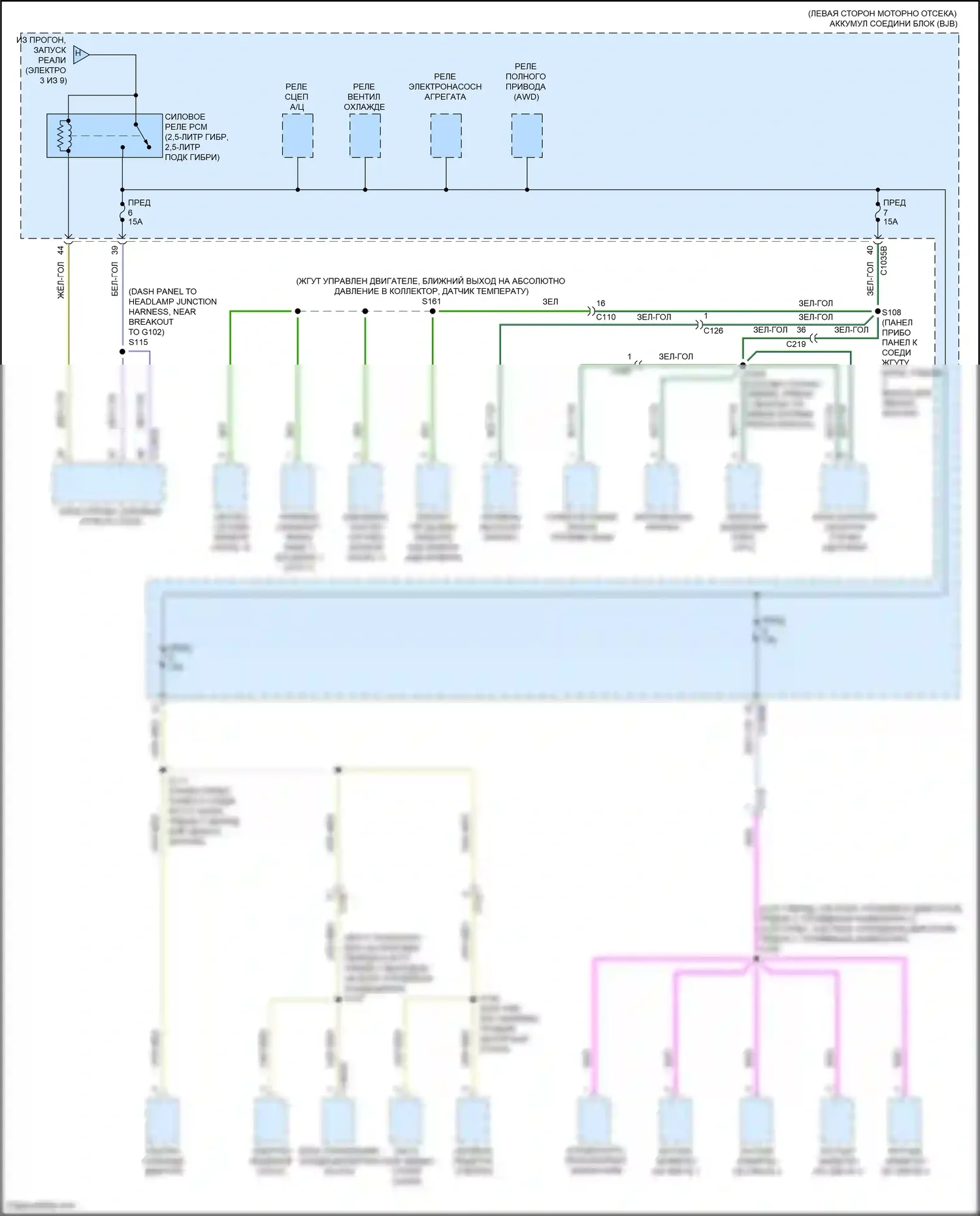 Kuga Ford III (2019-2024): Электросхема блока предохранителей реле (5 из 9) 