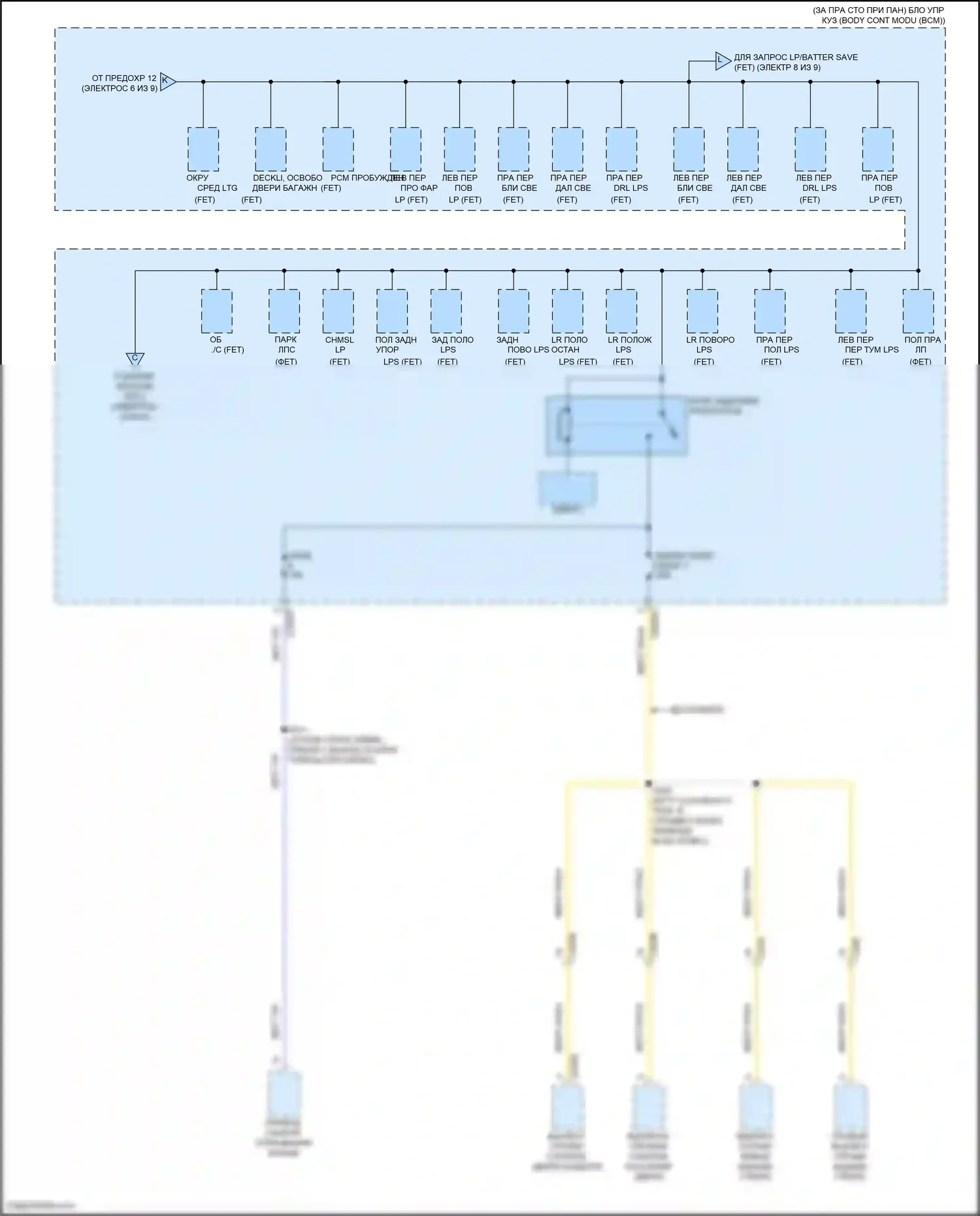 Kuga Ford III (2019-2024): Электросхема блока предохранителей реле (7 из 9) 