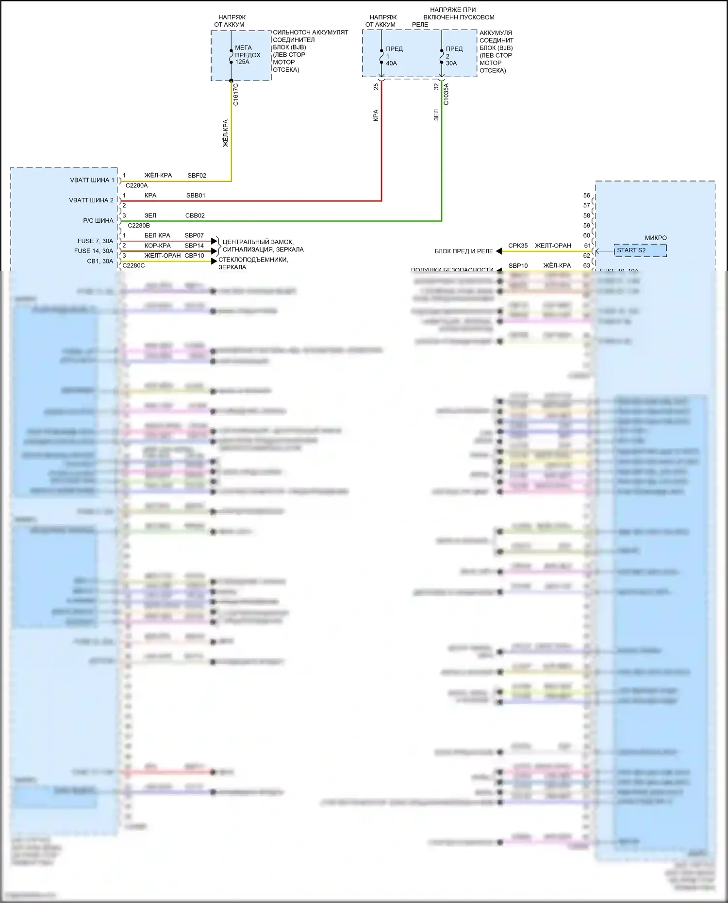Kuga Ford III (2019-2024): Электросхема блоков управления кузовом (1 из 2) 