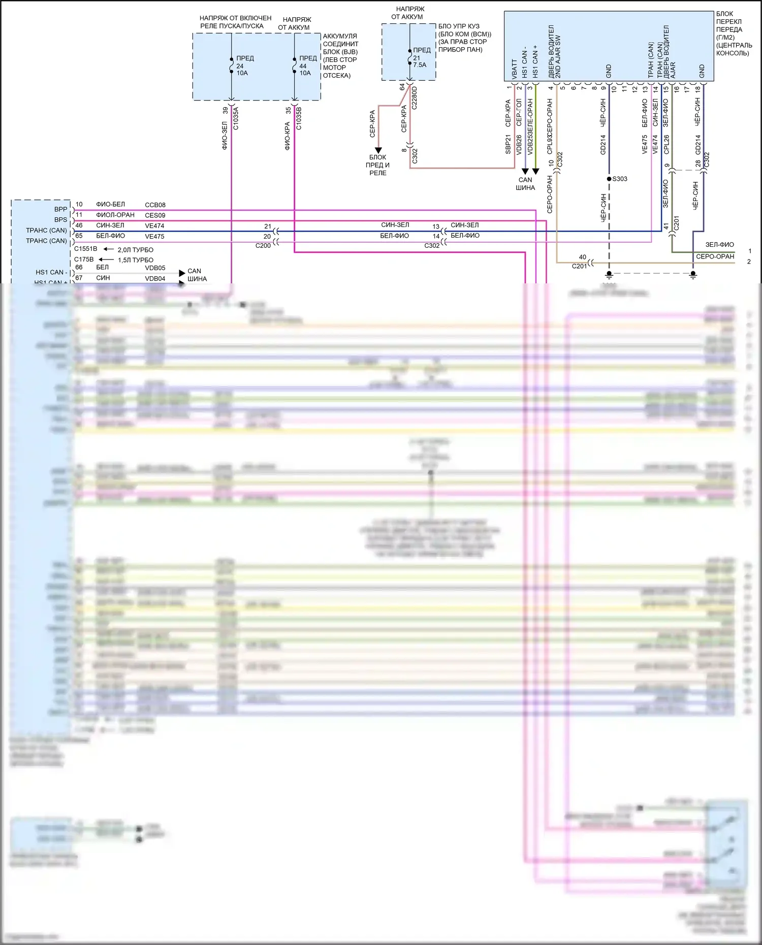 Kuga Ford III (2019-2024): 1.5л турбо, электросхема разводки акпп (1 из 3) 