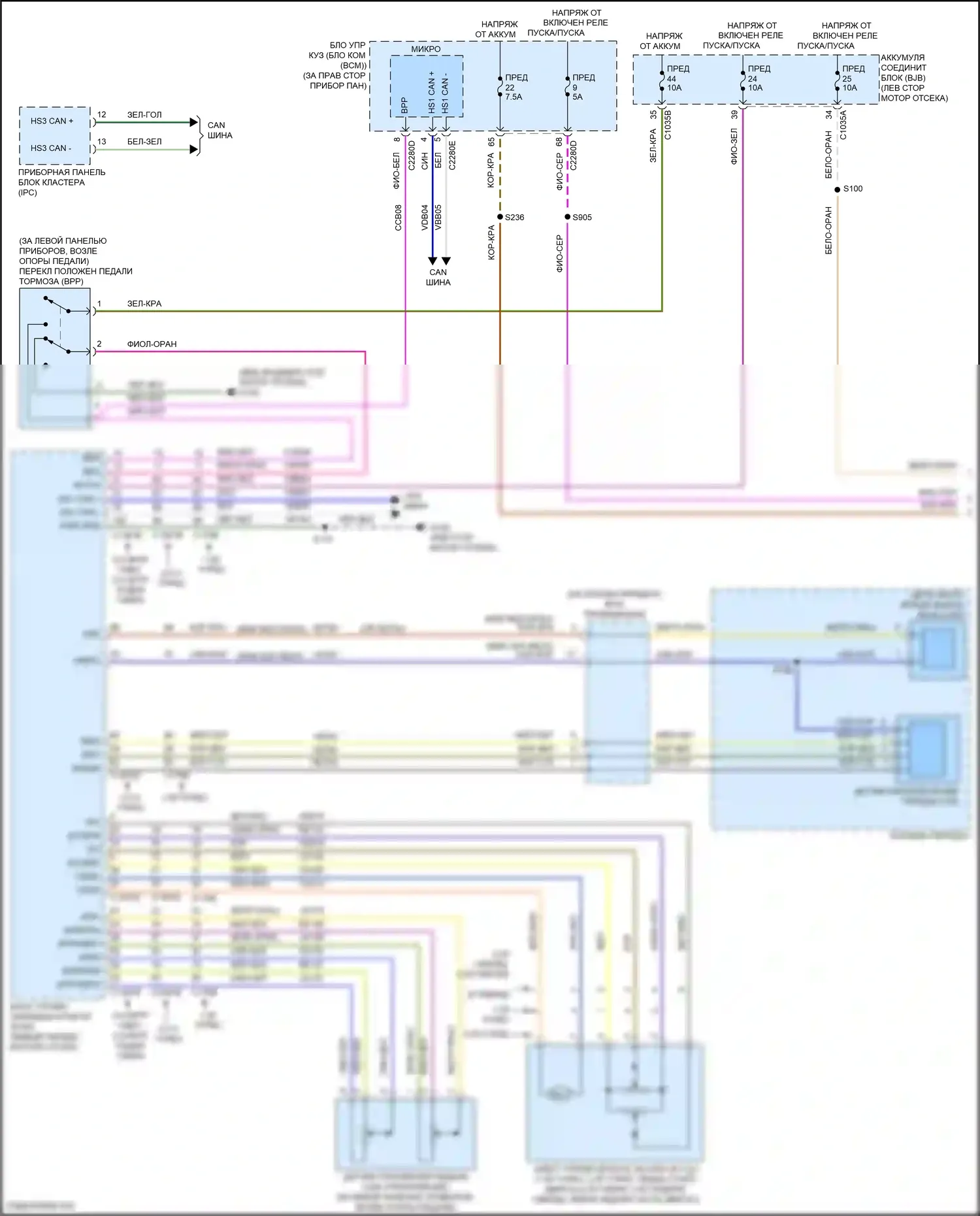 Kuga Ford III (2019-2024): Электросхема круиз-контроля (1 из 2) 