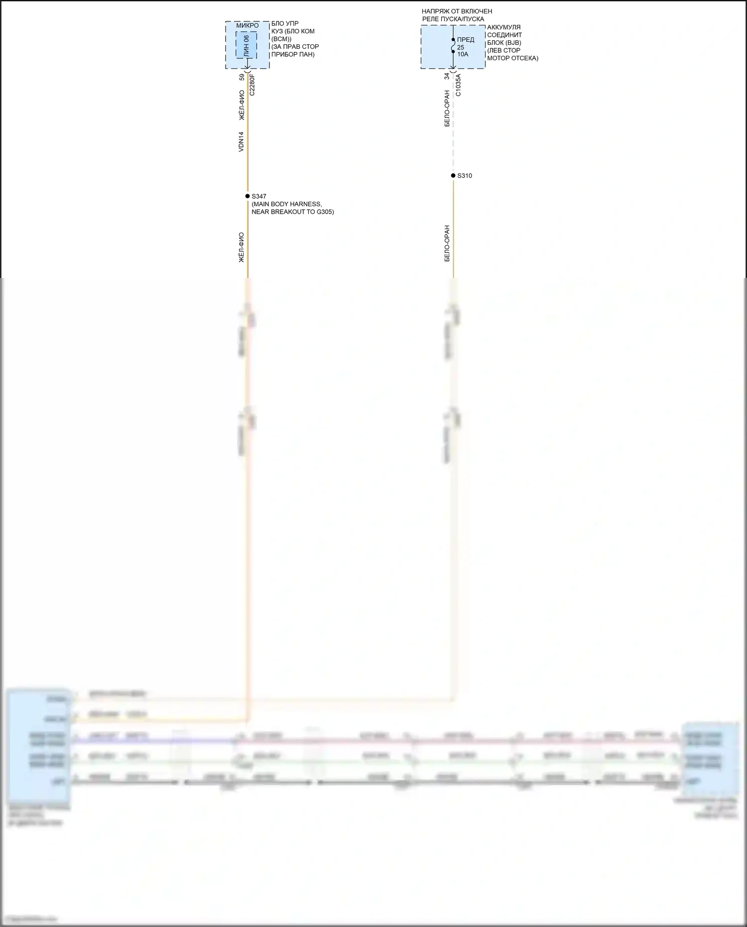 Kuga Ford III (2019-2024): Электросхема задней камеры 