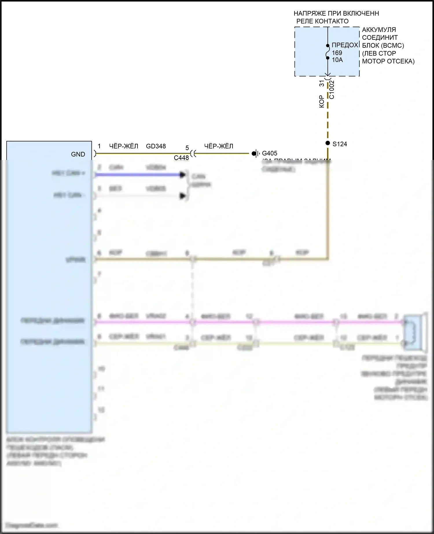 Maverick Ford III (2021-2024): Электросхема оповещения пешеходов 