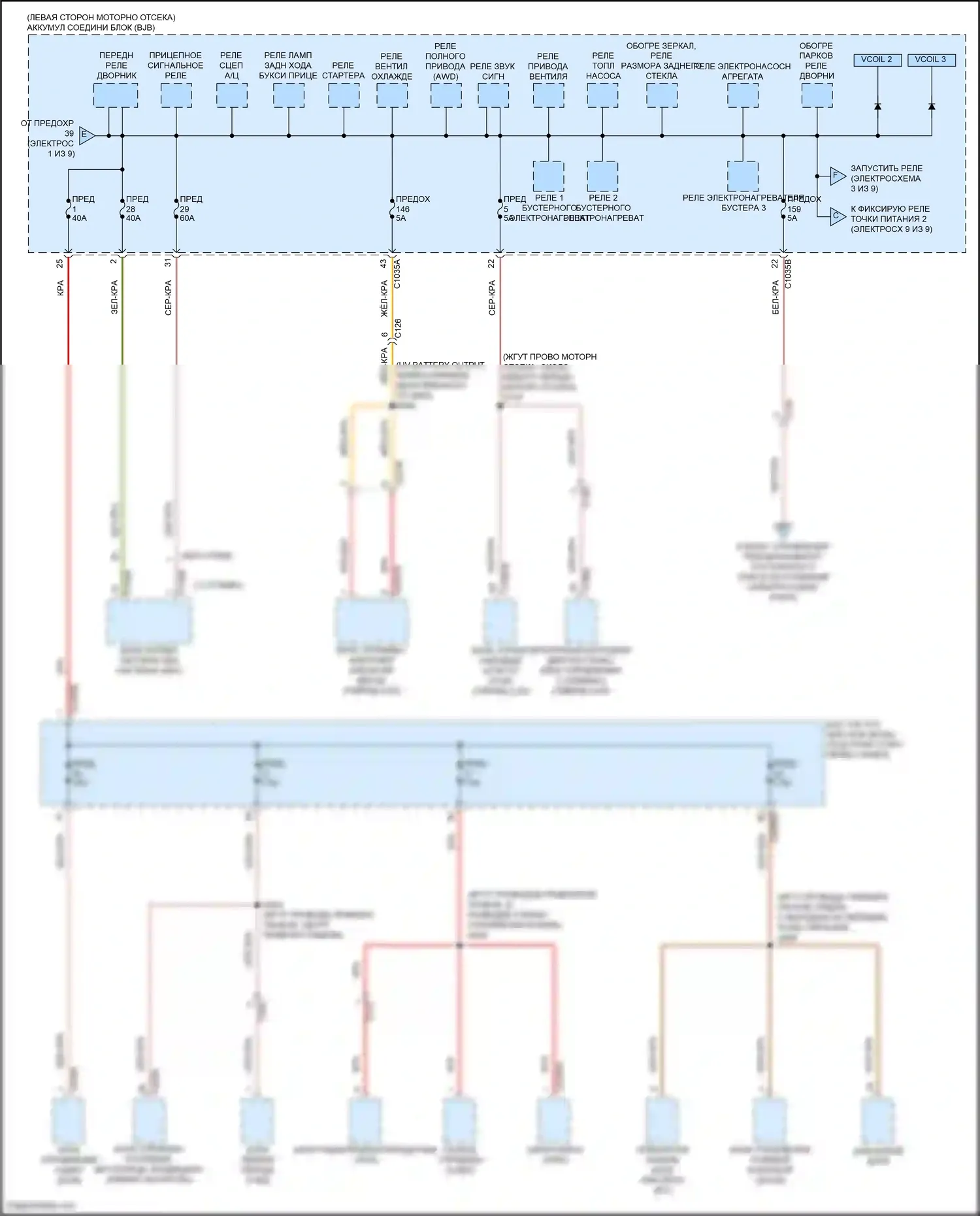 Maverick Ford III (2021-2024): Электросхема блока предохранителей реле (2 из 9) 