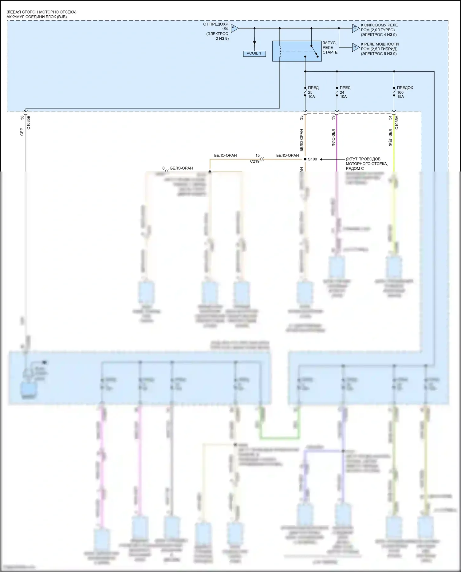 Maverick Ford III (2021-2024): Электросхема блока предохранителей реле (3 из 9) 