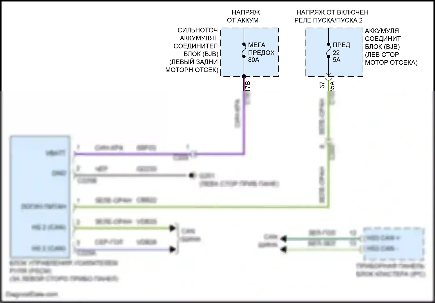 Maverick Ford III (2021-2024): Электросхема электроусилителя руля 