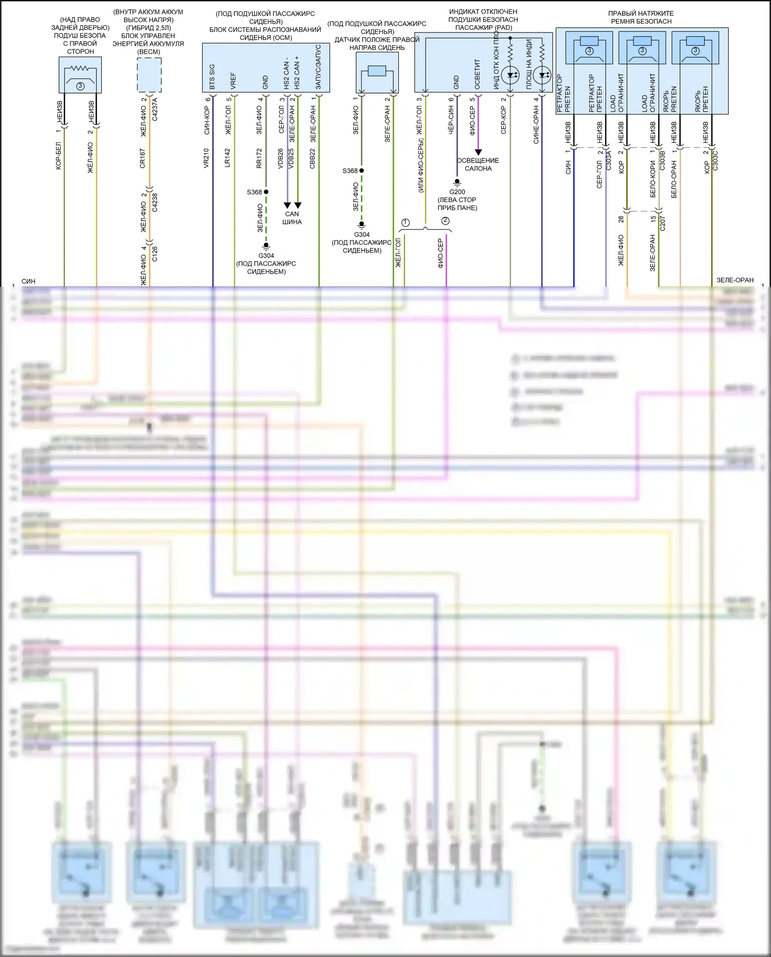 Maverick Ford III (2021-2024): Электросхема подушек безопасности (2 из 3) 