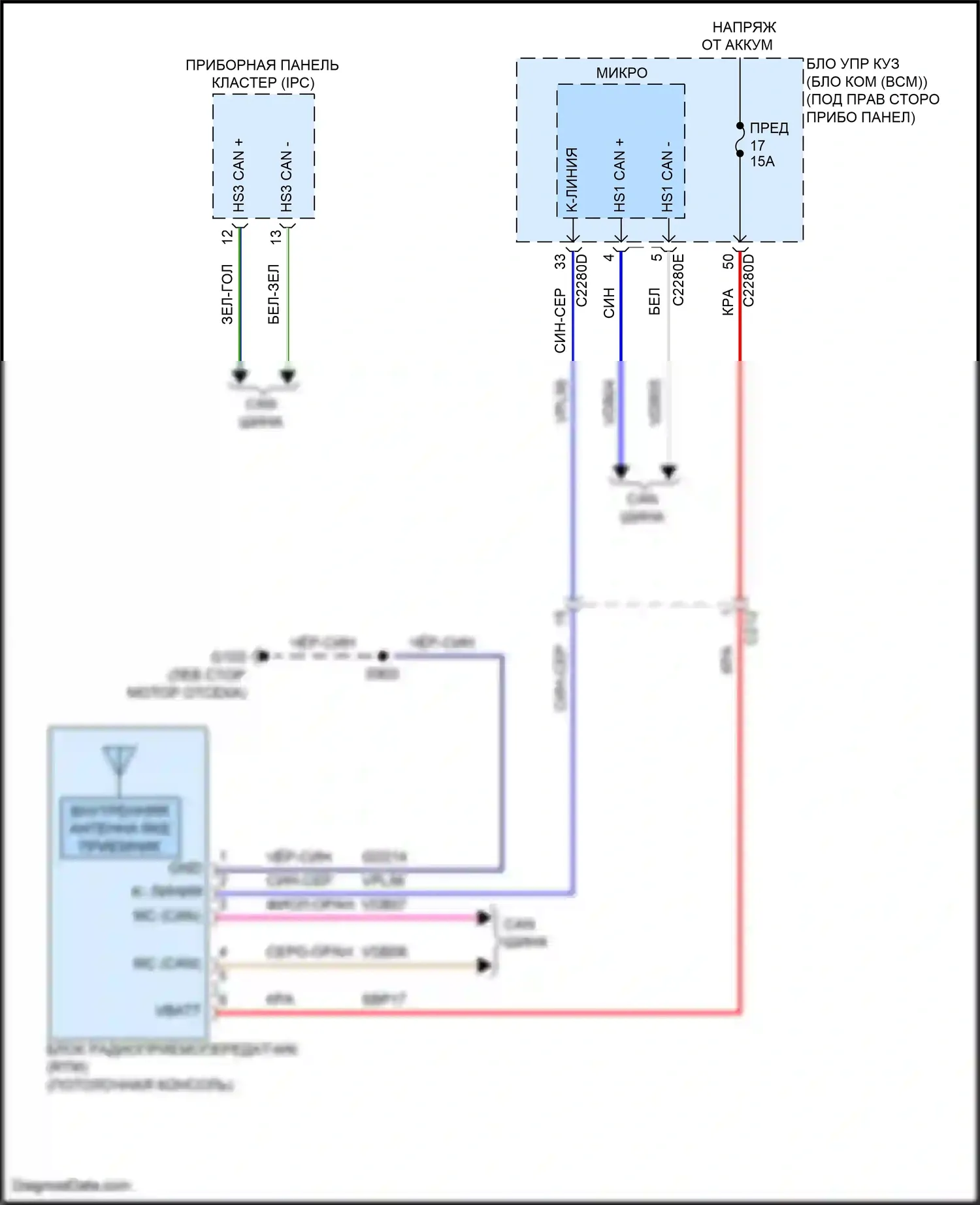 Maverick Ford III (2021-2024): Электросхема контроля давления в шинах 