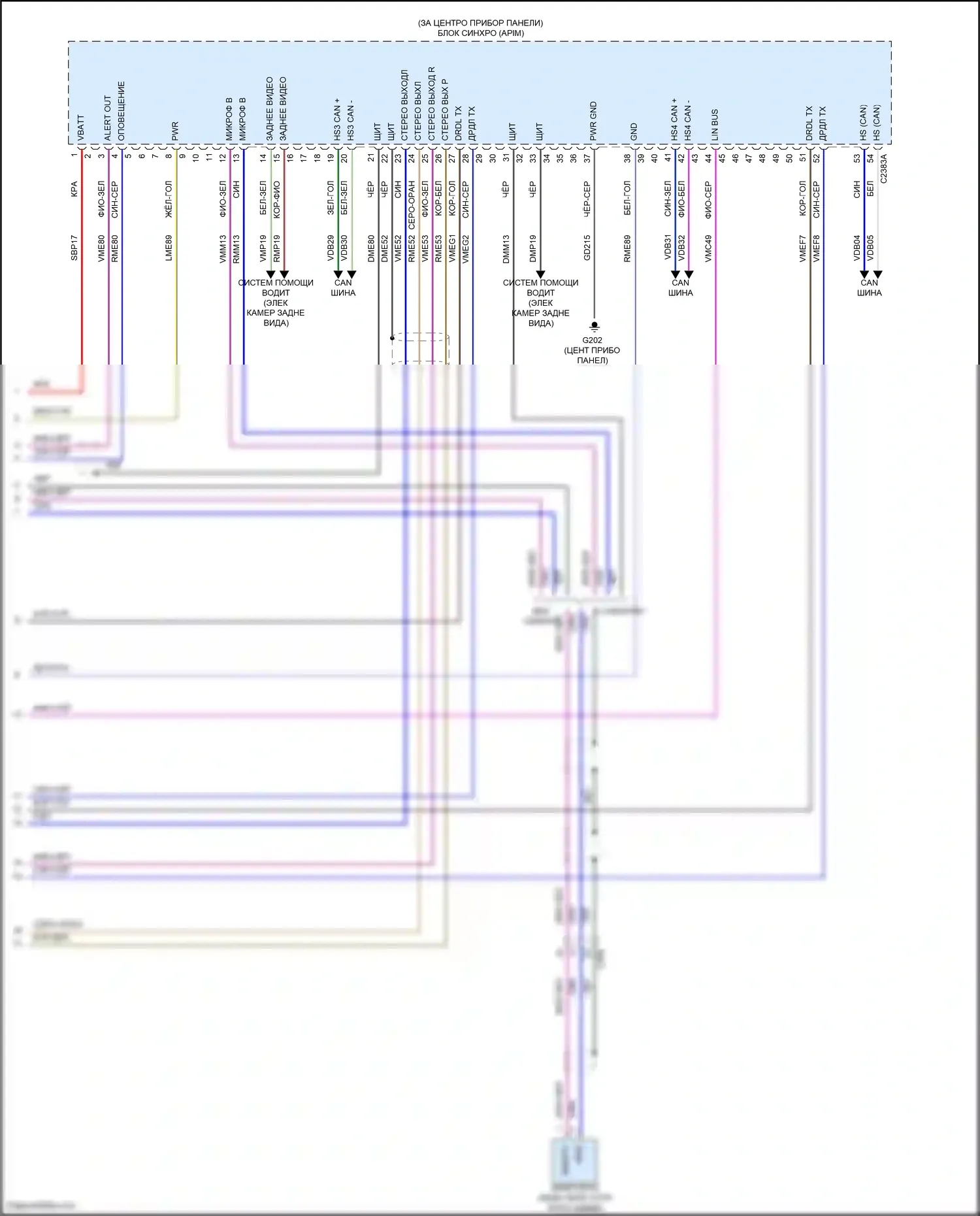 Maverick Ford III (2021-2024): Электросхема навигации, 6 динамиков (4 из 4) 