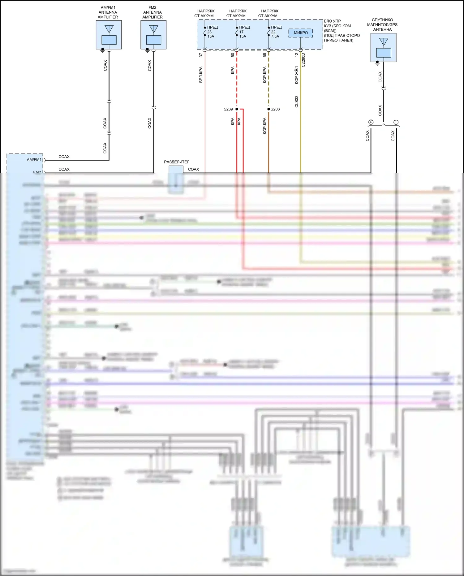 Maverick Ford III (2021-2024): Электросхема навигации, 8 динамиков (1 из 5) 