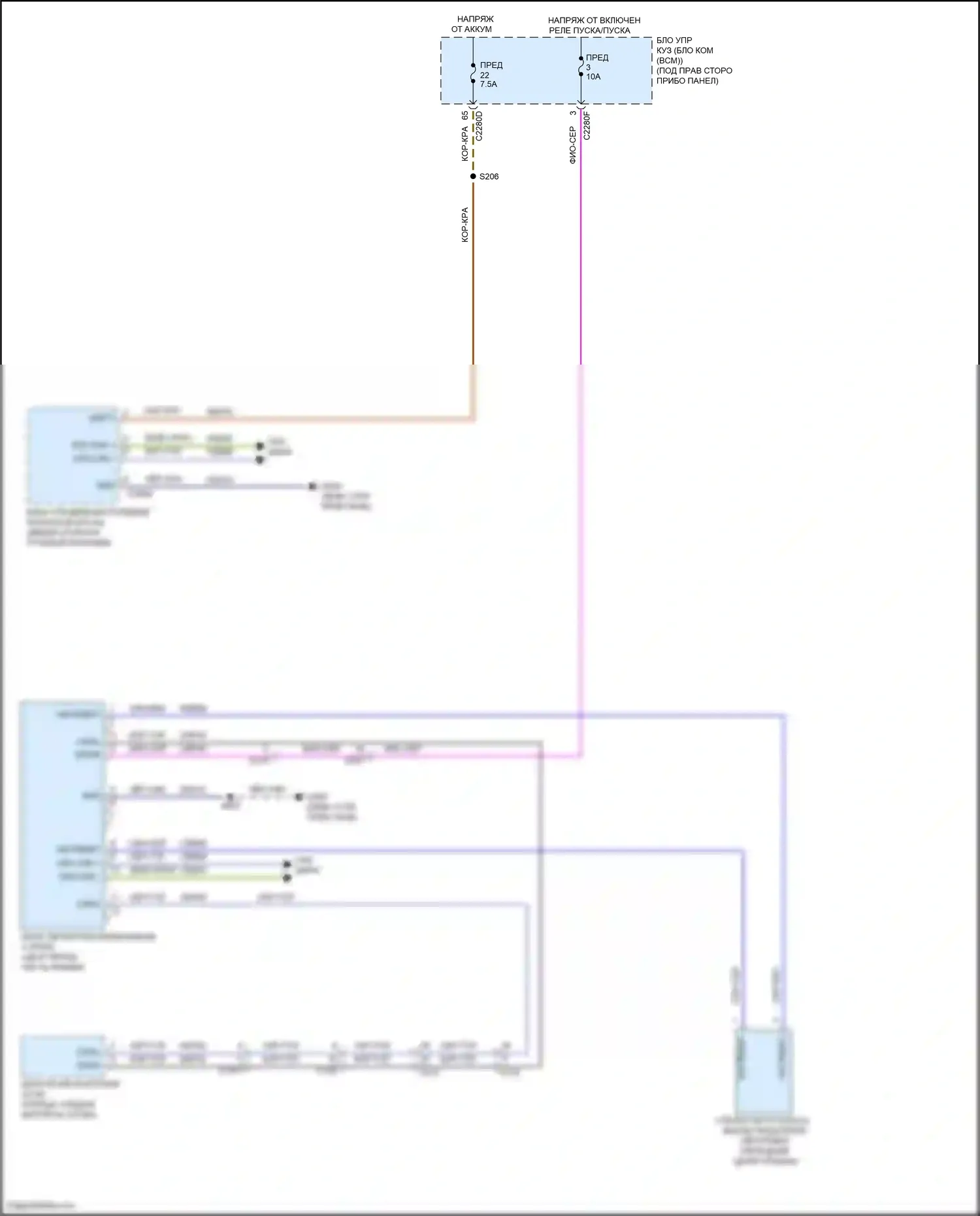 Maverick Ford III (2021-2024): Электросхема сигнализации о выезде с полосы движения 