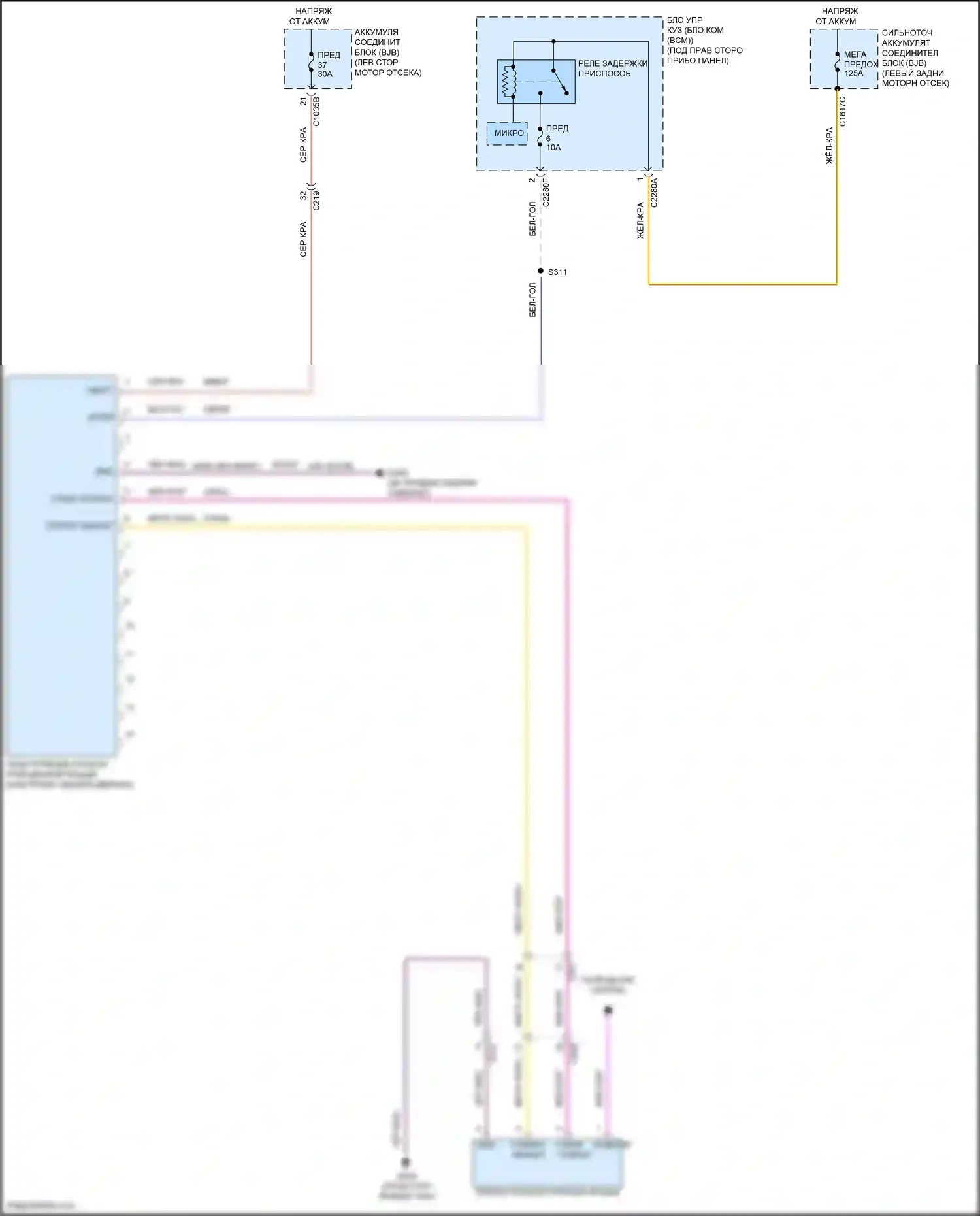 Maverick Ford III (2021-2024): Электросхема складной крыши/люка 