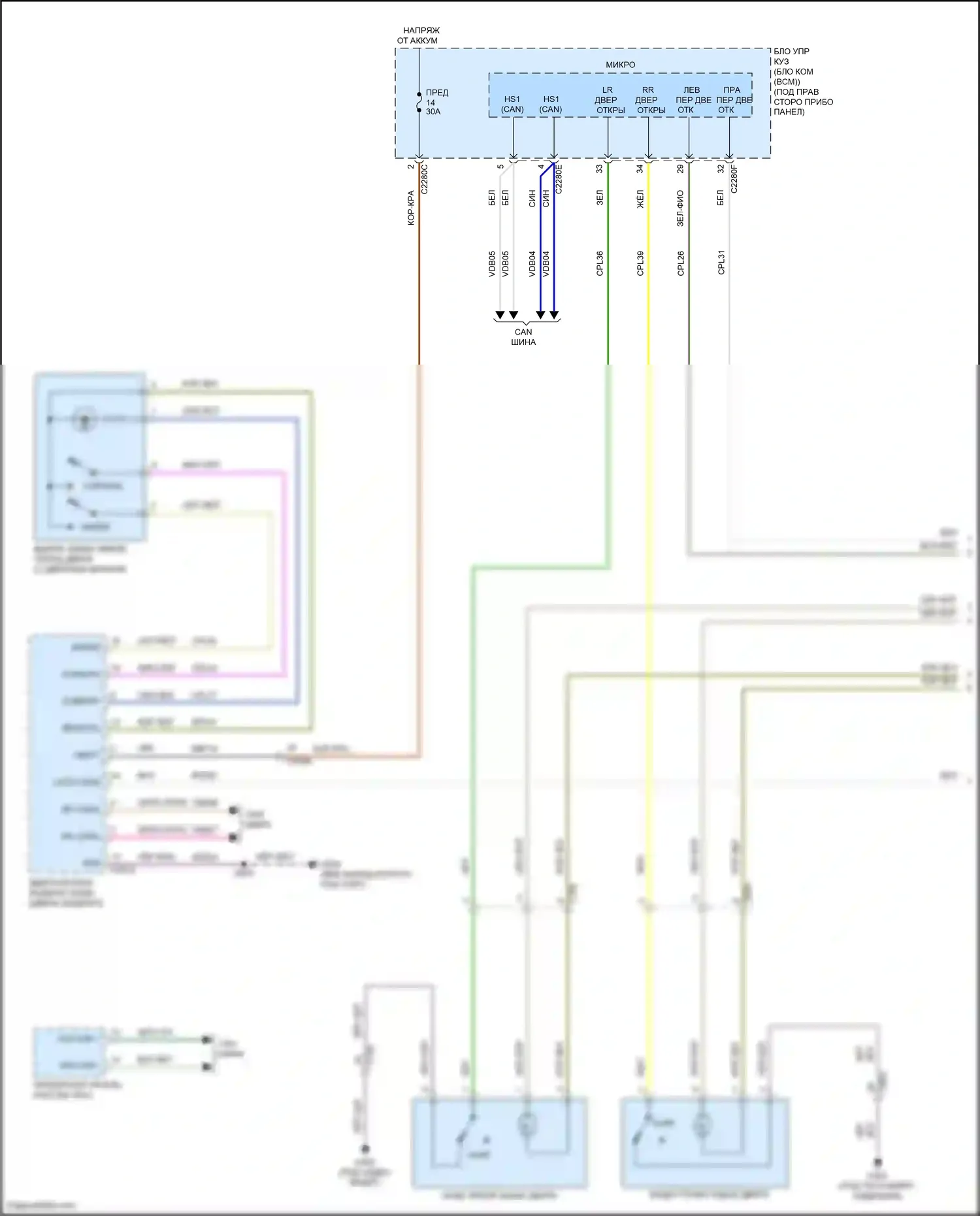 Maverick Ford III (2021-2024): Электросхема центрального замка (1 из 5) 
