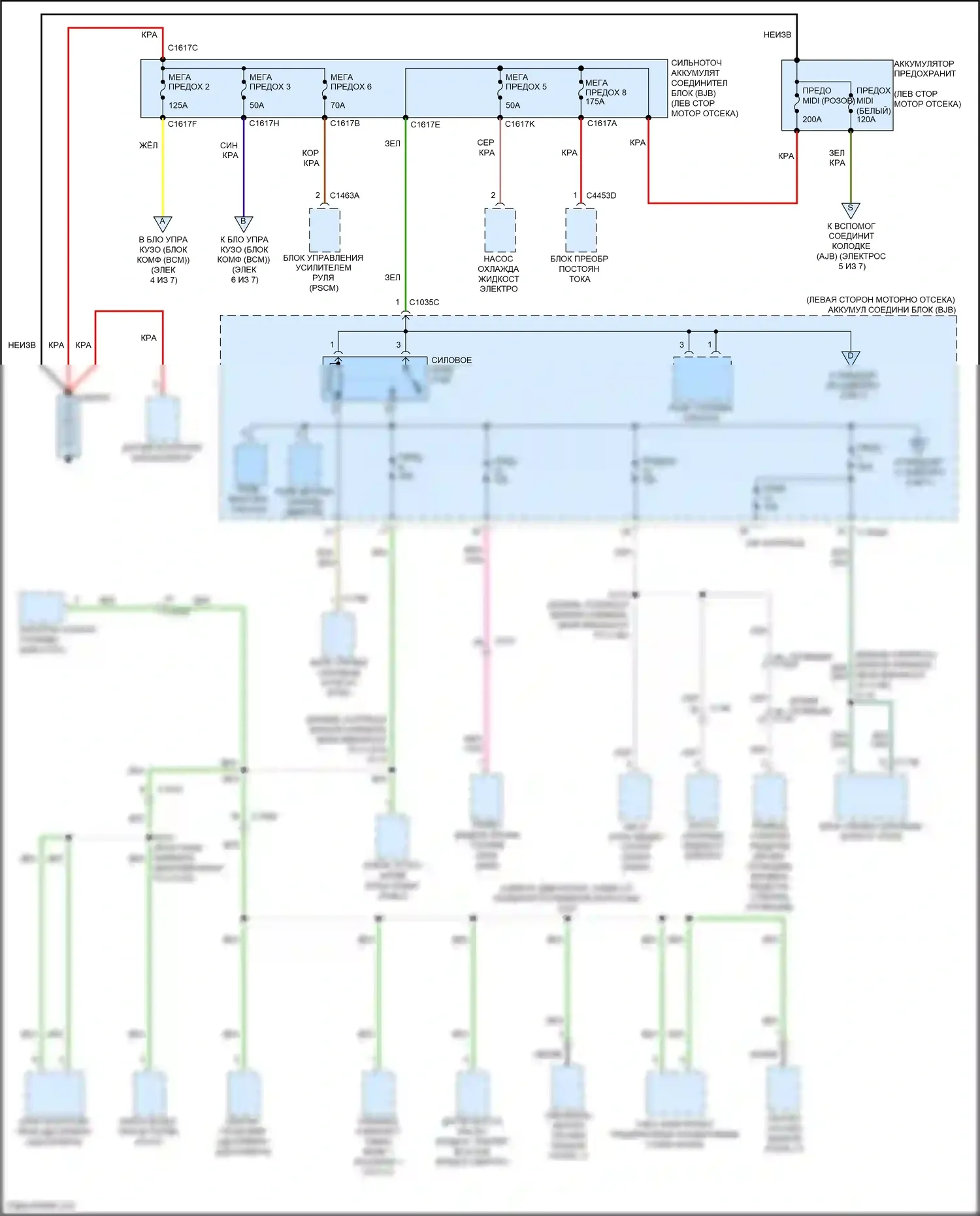 Mondeo Ford V рестайлинг (2019-2023): Электросхема блока предохранителей реле, гибридного (1 из 7) 