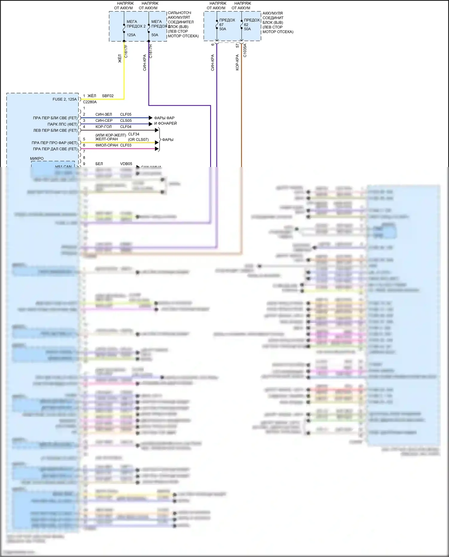 Mondeo Ford V рестайлинг (2019-2023): Электросхема блоков управления кузовом, гибридная (2 из 3) 