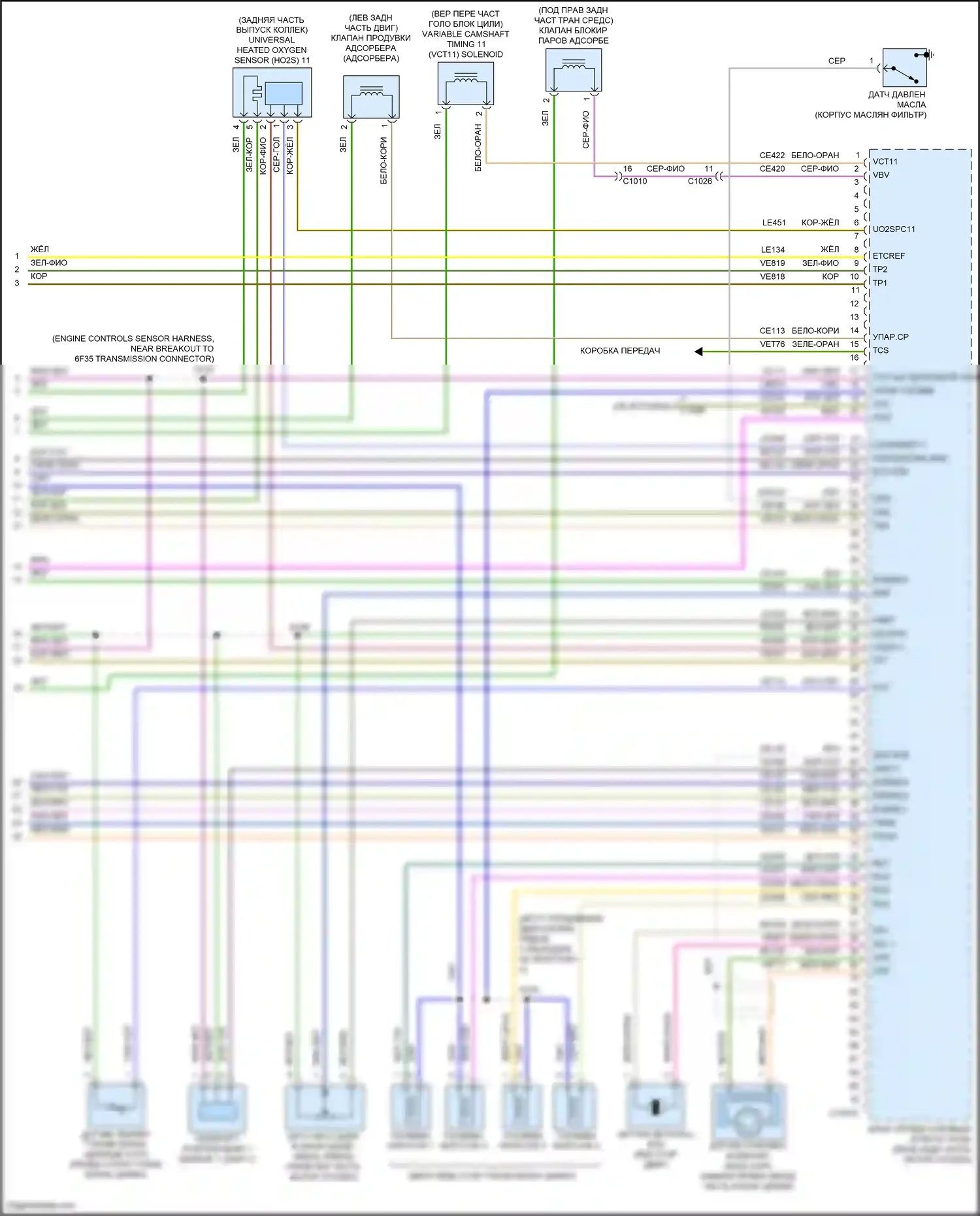 Mondeo Ford V рестайлинг (2019-2023): Электросхема двигателя 2.5l (6 из 6) 