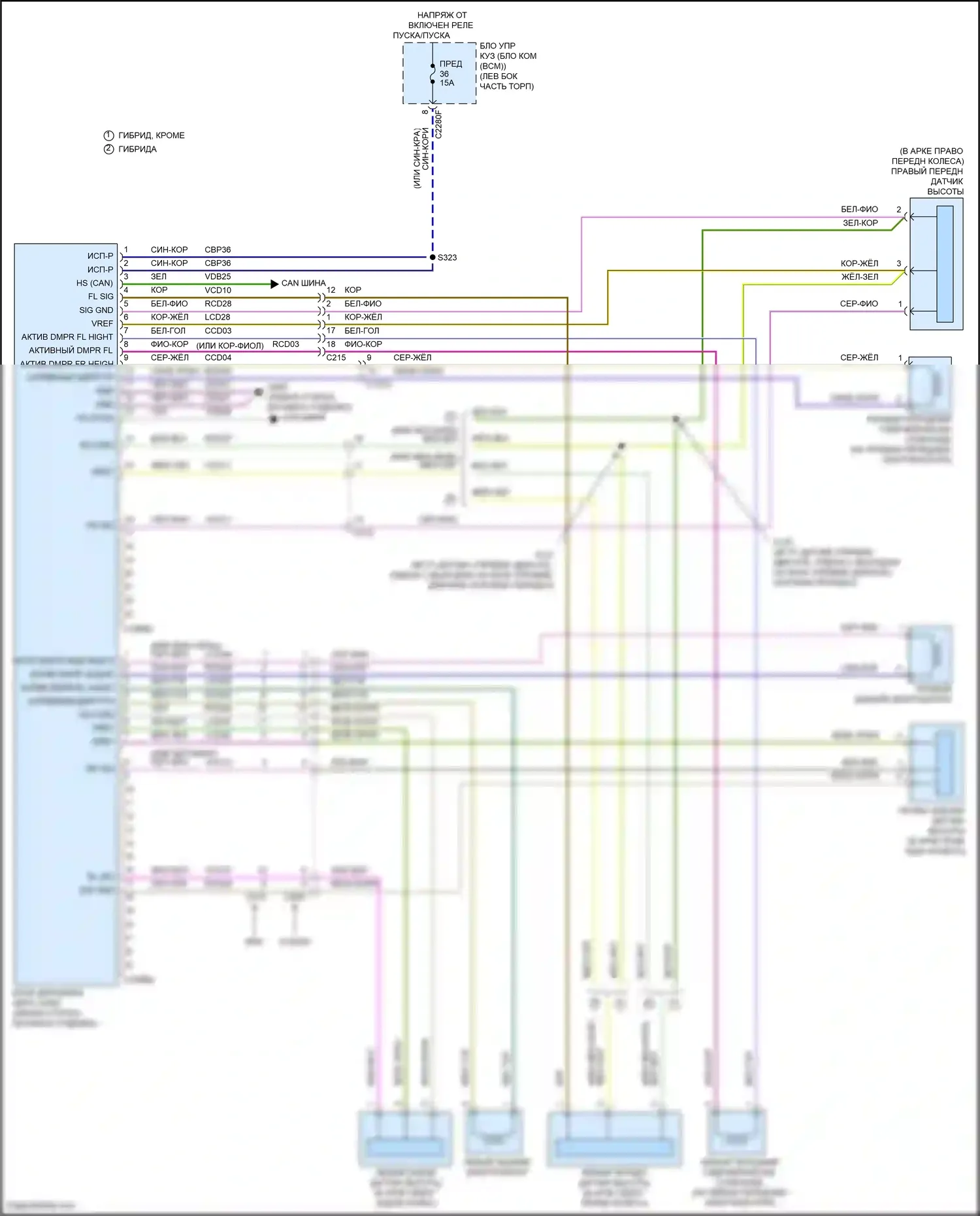 Mondeo Ford V рестайлинг (2019-2023): Электросхема электронной подвески 