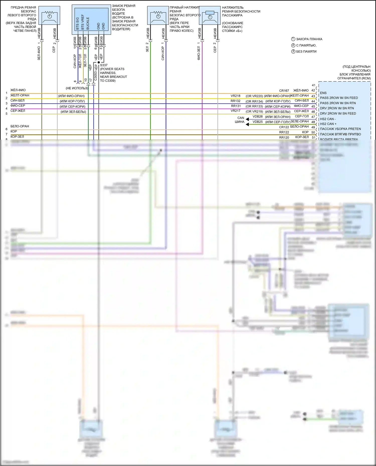 Mondeo Ford V рестайлинг (2019-2023): Электросхема подушек безопасности, гибридная (3 из 3) 