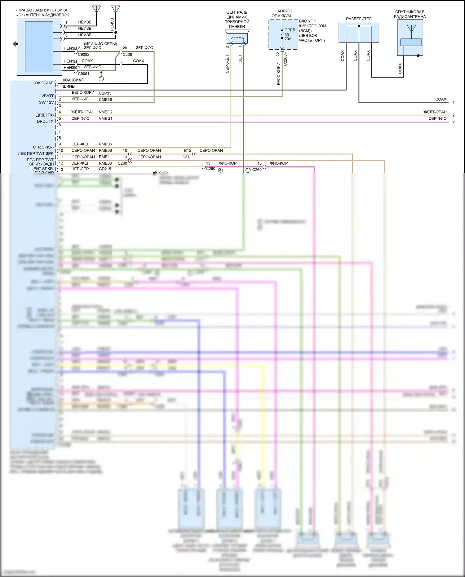 Mondeo Ford V рестайлинг (2019-2023): Электросхема навигации, с sony (1 из 4) 